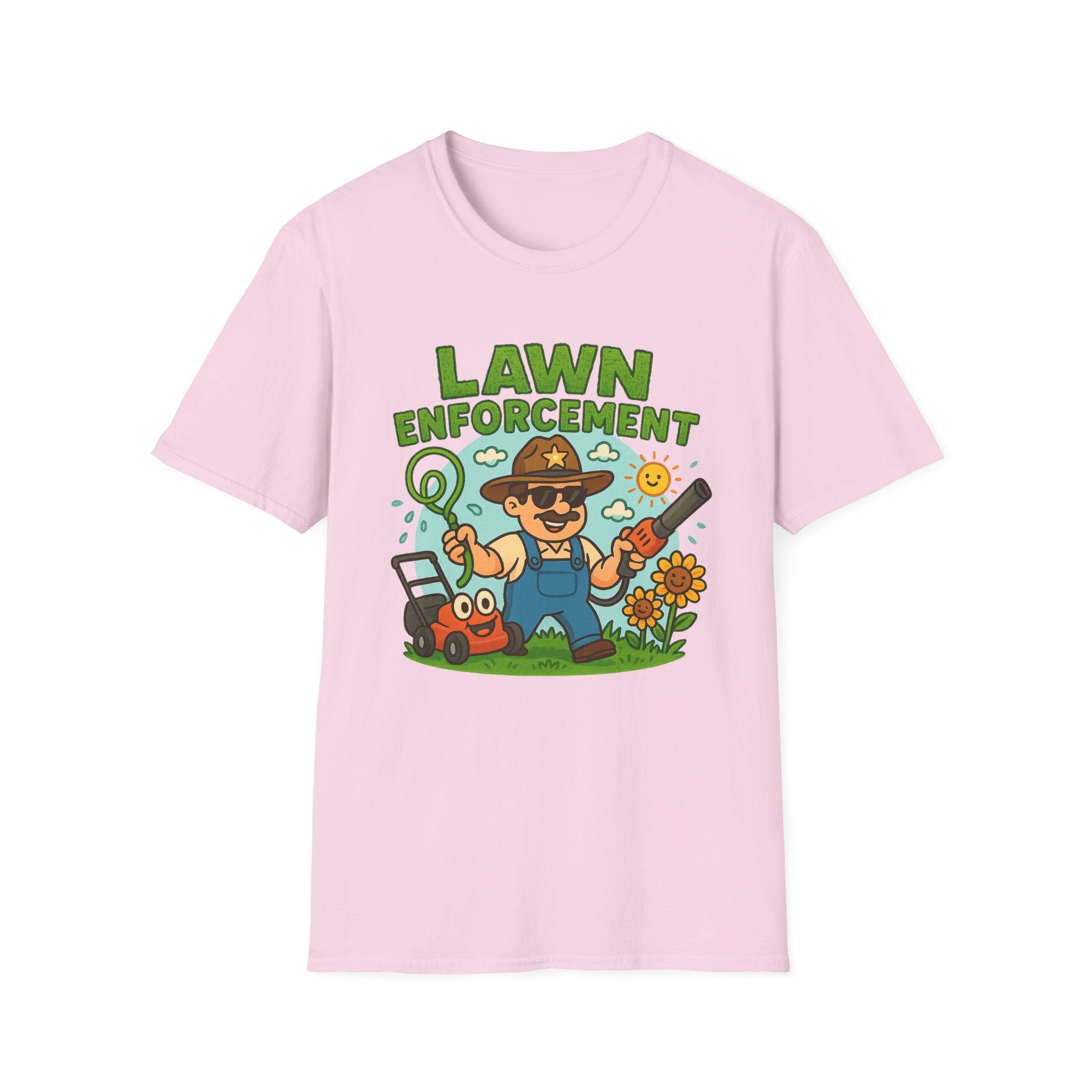 Fathers Day Gift Lawn Enforcement T-Shirt Funny Dad Humor Tee