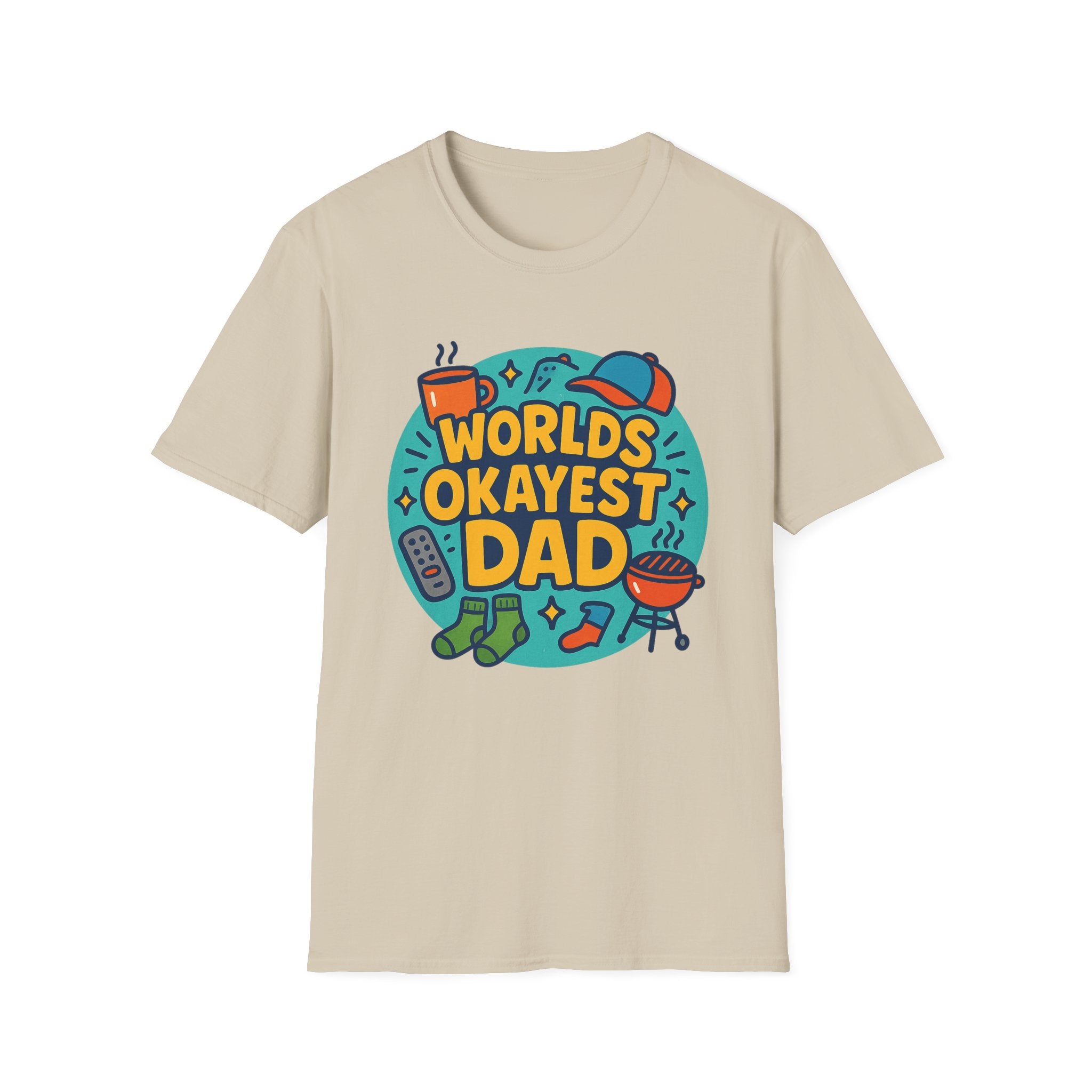 Fathers Day Gift Humorous Worlds Okayest Dad Shirt Funny Tshirt for Dad