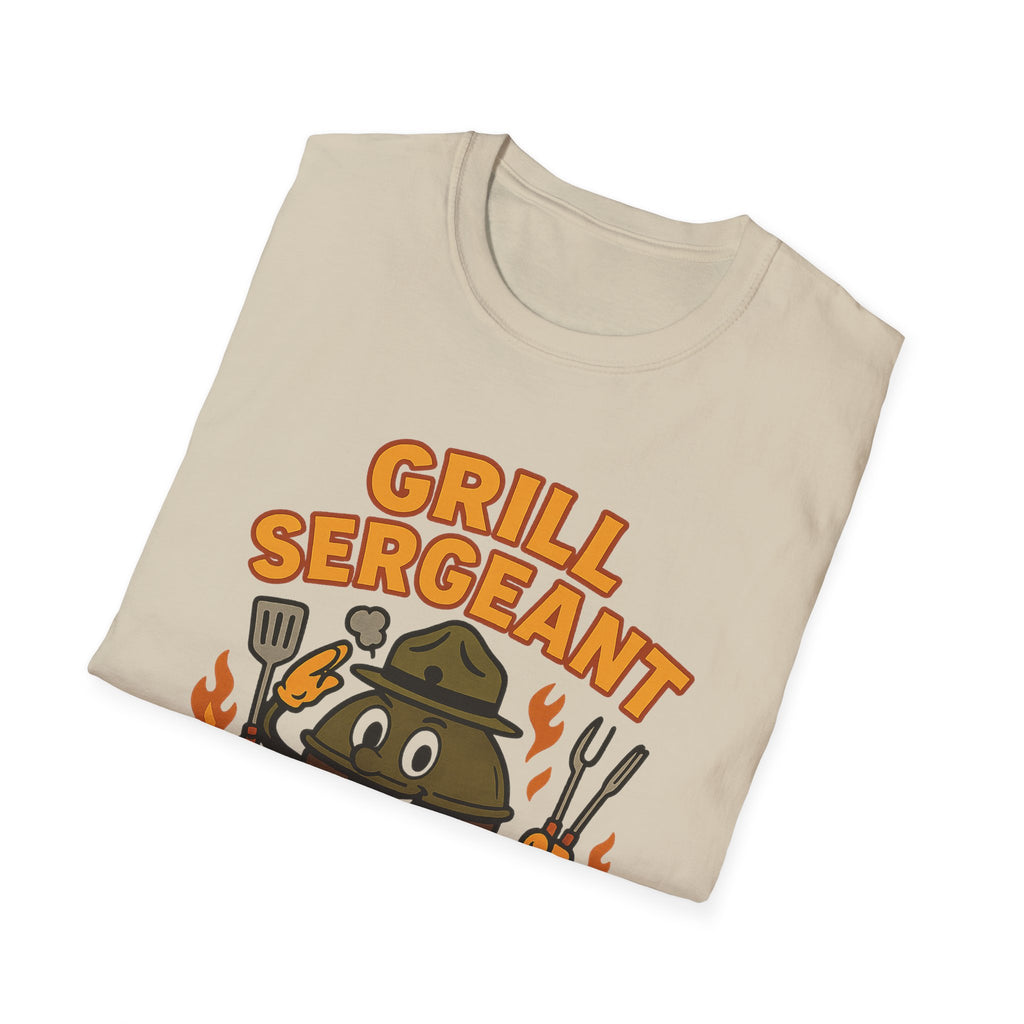 Fathers Day Gift Grill Sergeant BBQ Graphic T-Shirt for Outdoor Cooking
