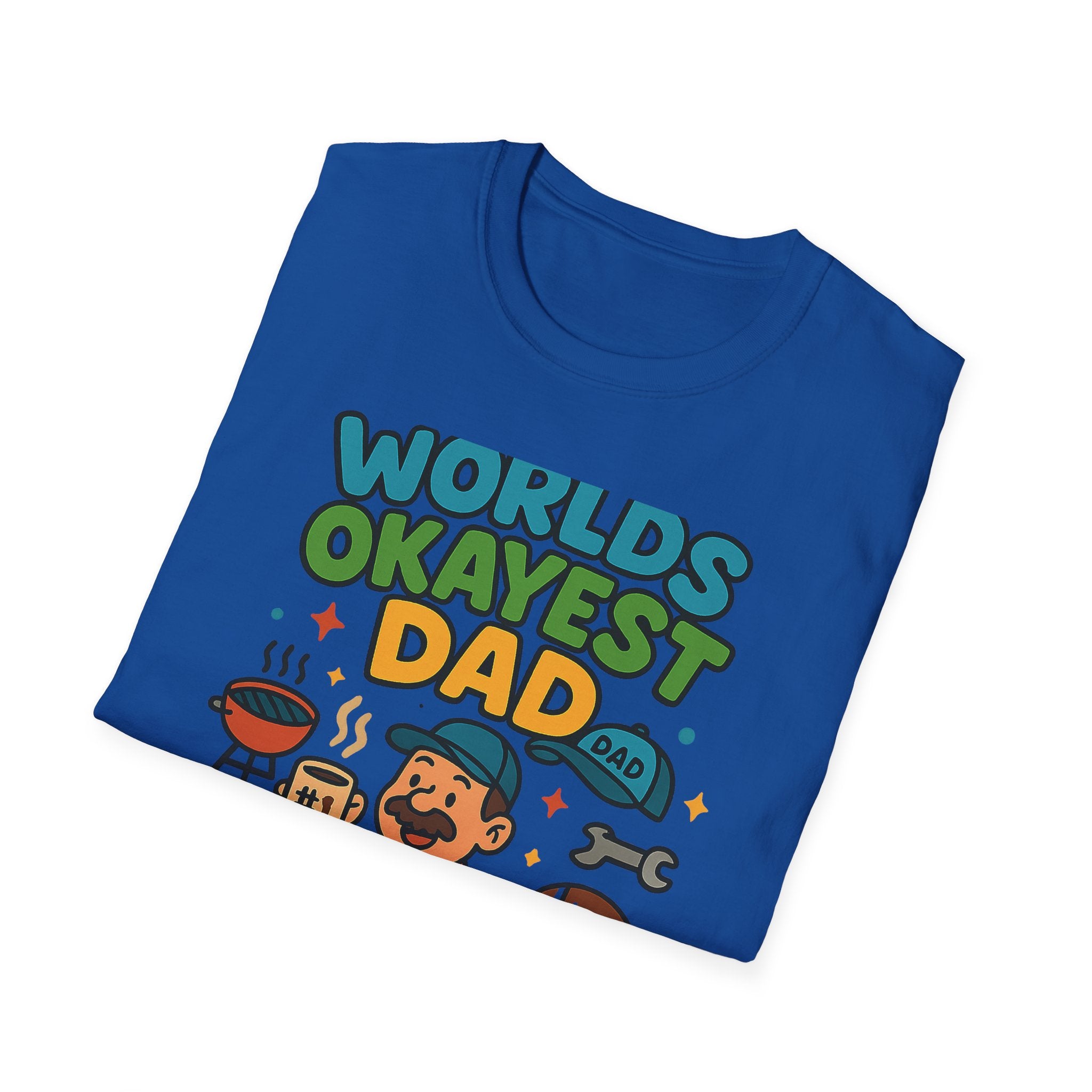 Fathers Day Gift Worlds Okayest Dad T-Shirt Funny Dad Tee