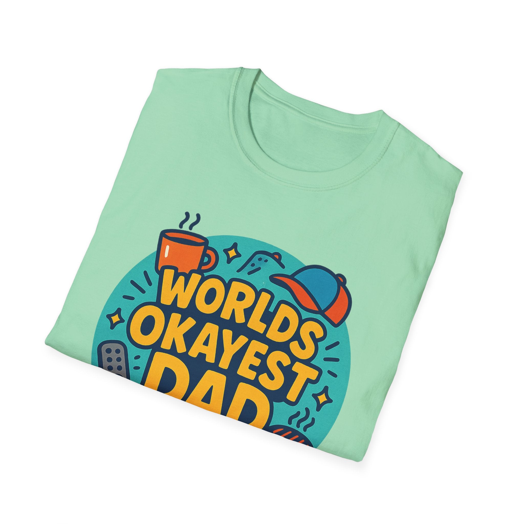 Fathers Day Gift Humorous Worlds Okayest Dad Shirt Funny Tshirt for Dad