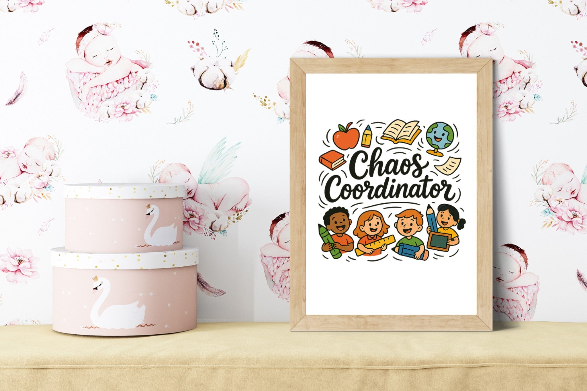 Chaos Coordinator Framed Poster – Funny Teacher Wall Art – Classroom Decor