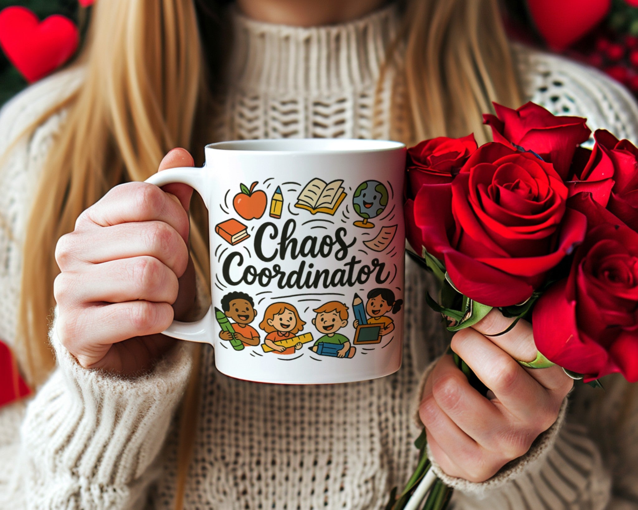 Chaos Coordinator Mug – Funny Teacher Gift – White Glossy Coffee Cup