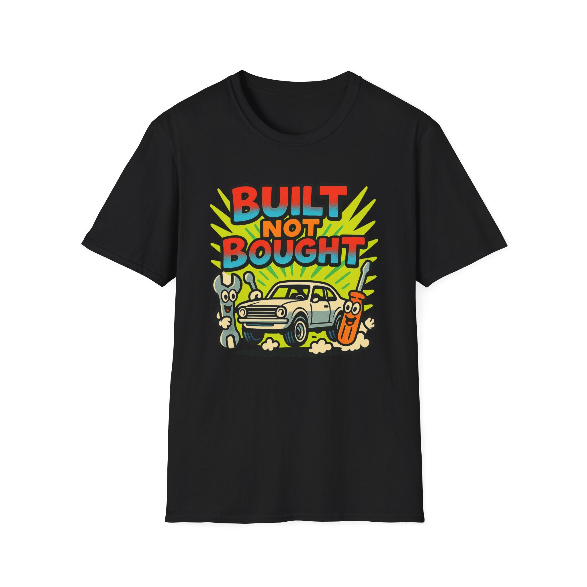Gift for Car Guy Built Not Bought Shirt Auto Enthusiast Tee