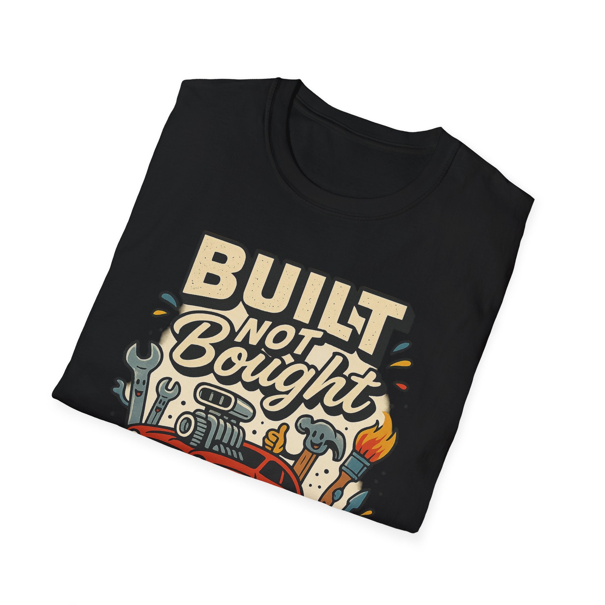 Gift for Car Guy Built Not Bought T-Shirt Motivational Car Enthusiast Tee