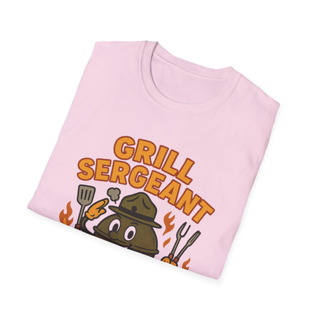 Fathers Day Gift Grill Sergeant BBQ Graphic T-Shirt for Outdoor Cooking