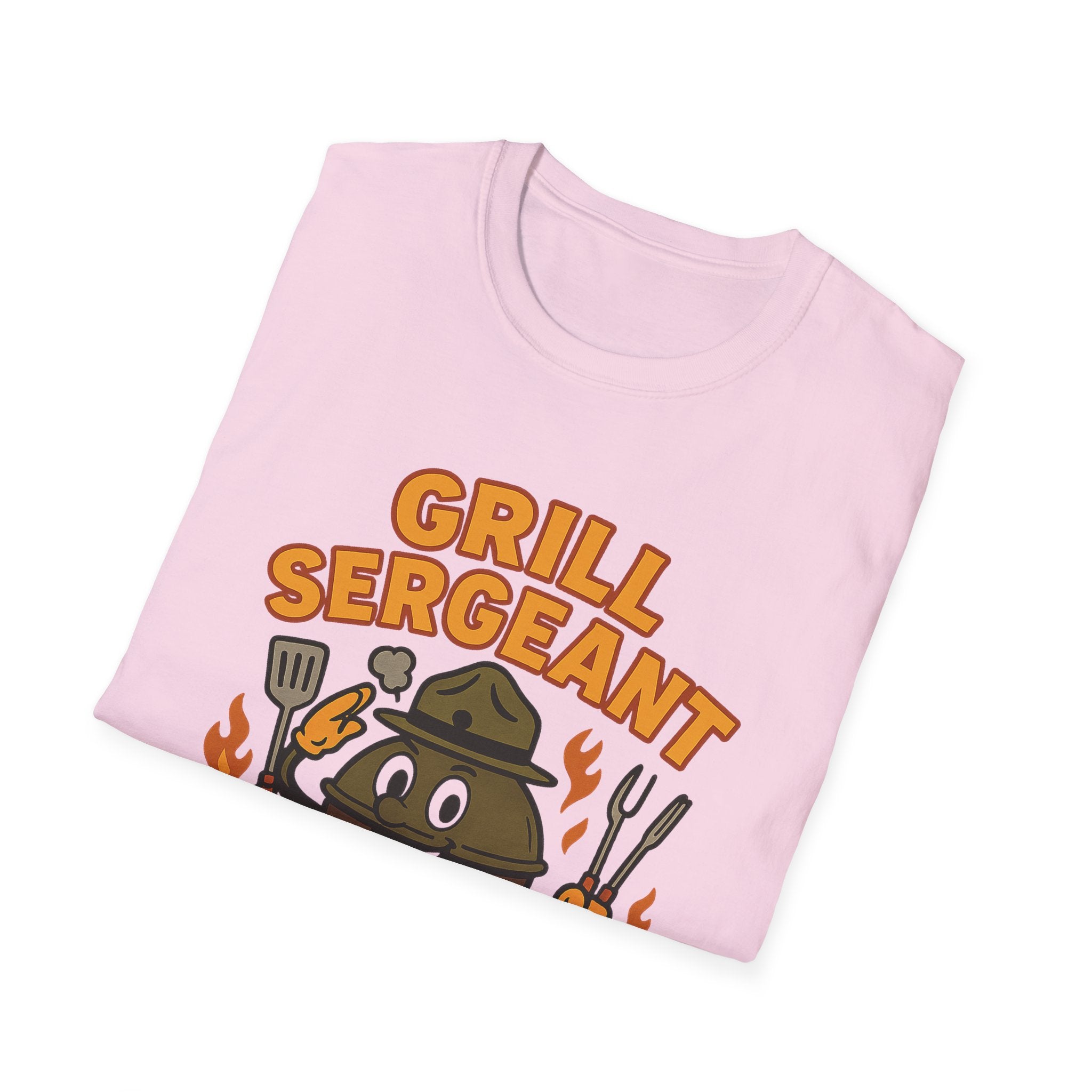 Fathers Day Gift Grill Sergeant BBQ Graphic T-Shirt for Outdoor Cooking