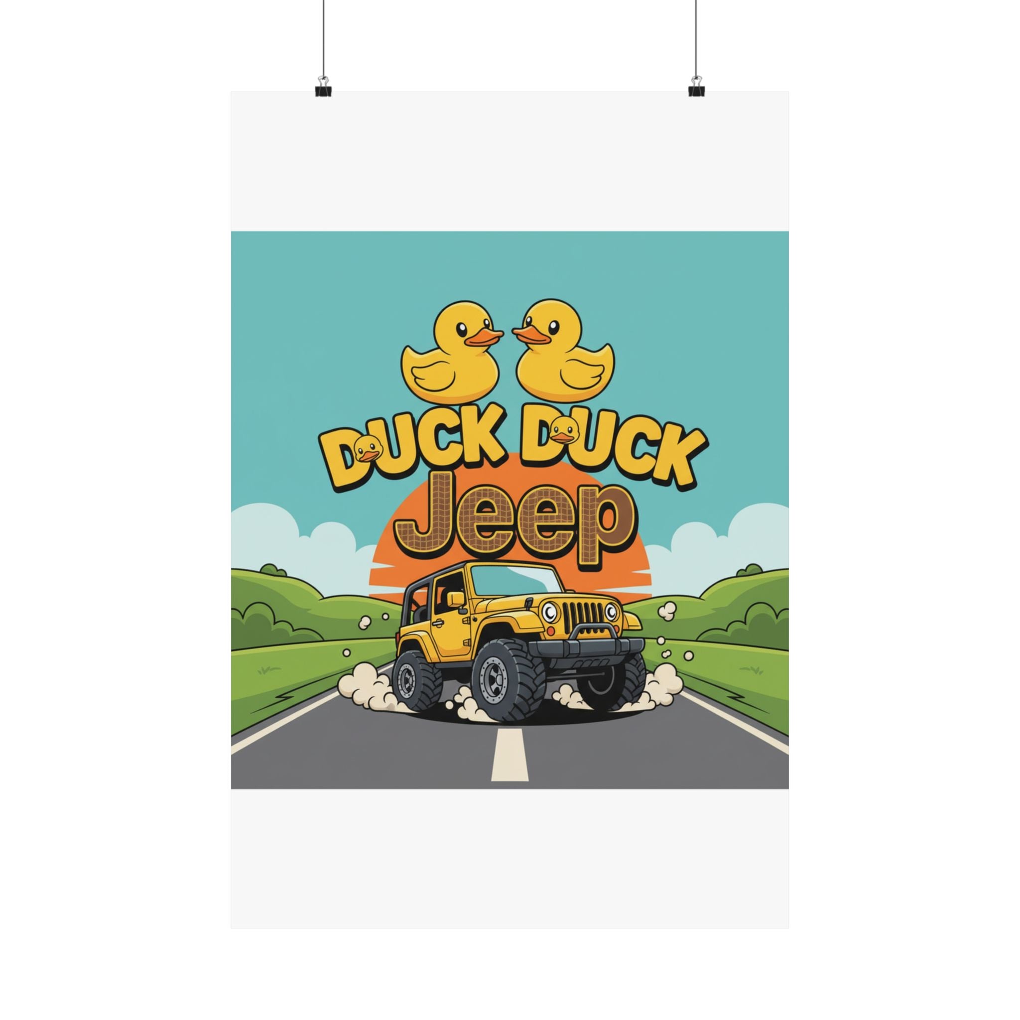 Gift for jeep owners: Duck duck Jeep Poster Art for Adventure Lovers