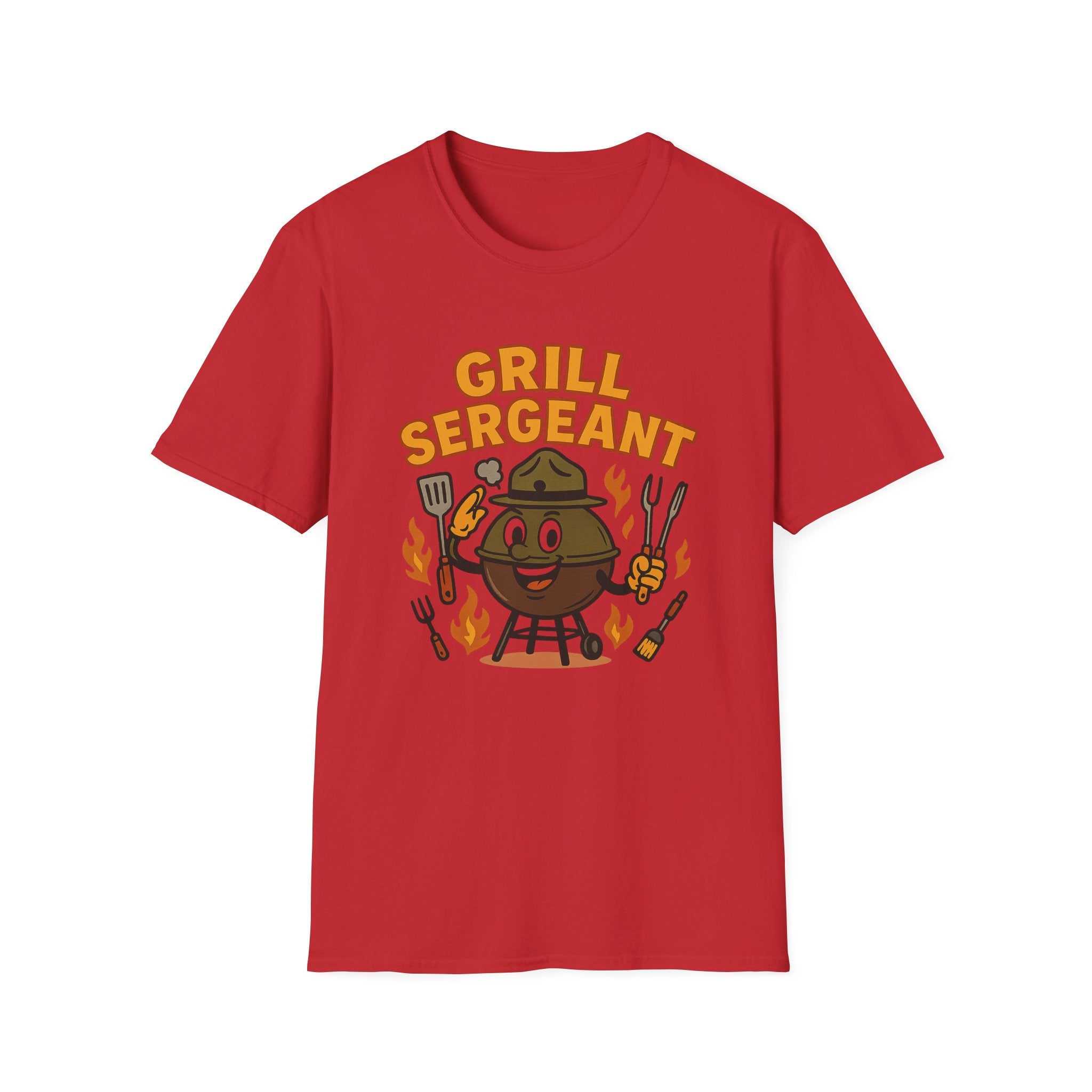Fathers Day Gift Grill Sergeant BBQ Graphic T-Shirt for Outdoor Cooking