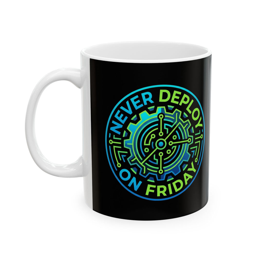 Tech Guy Mug Never Deploy On Friday Coffee Cup