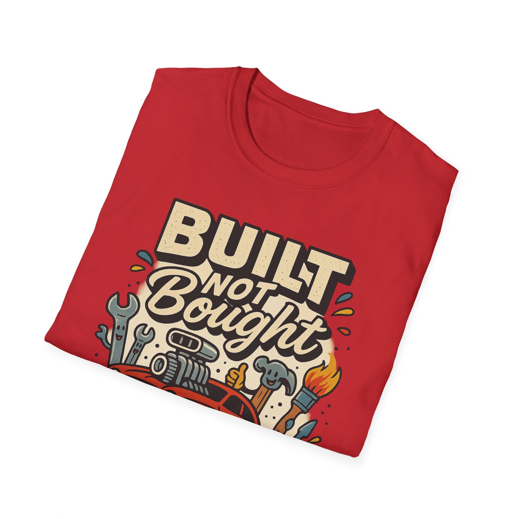Gift for Car Guy Built Not Bought T-Shirt Motivational Car Enthusiast Tee