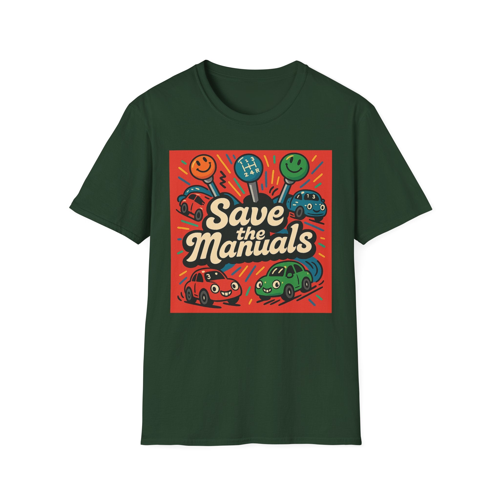 Gift for Car Guy Save the Manuals T-Shirt for Auto Enthusiasts