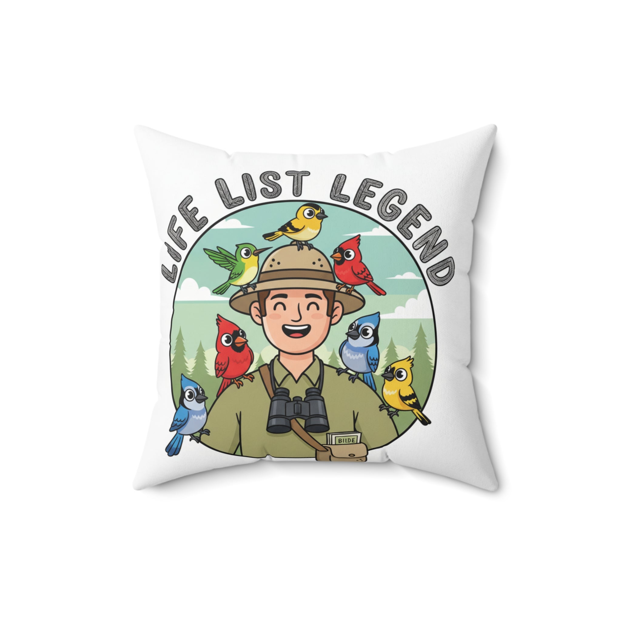 Gift for Bird Watcher Life List Legend Pillow Decorative Home Accent