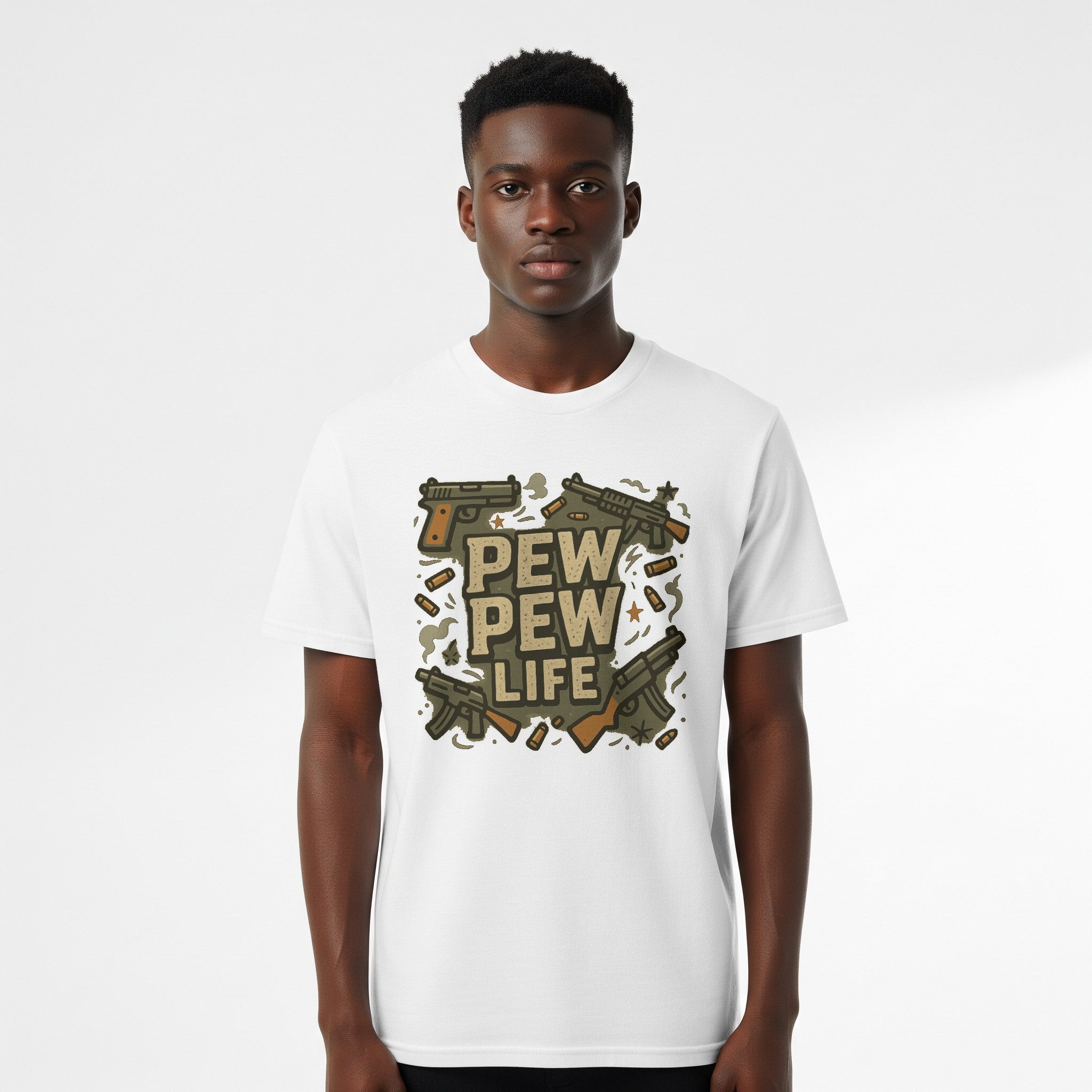 Pew Pew Life Unisex Classic Tee – Bold Graphic T-Shirt for Everyday Wear