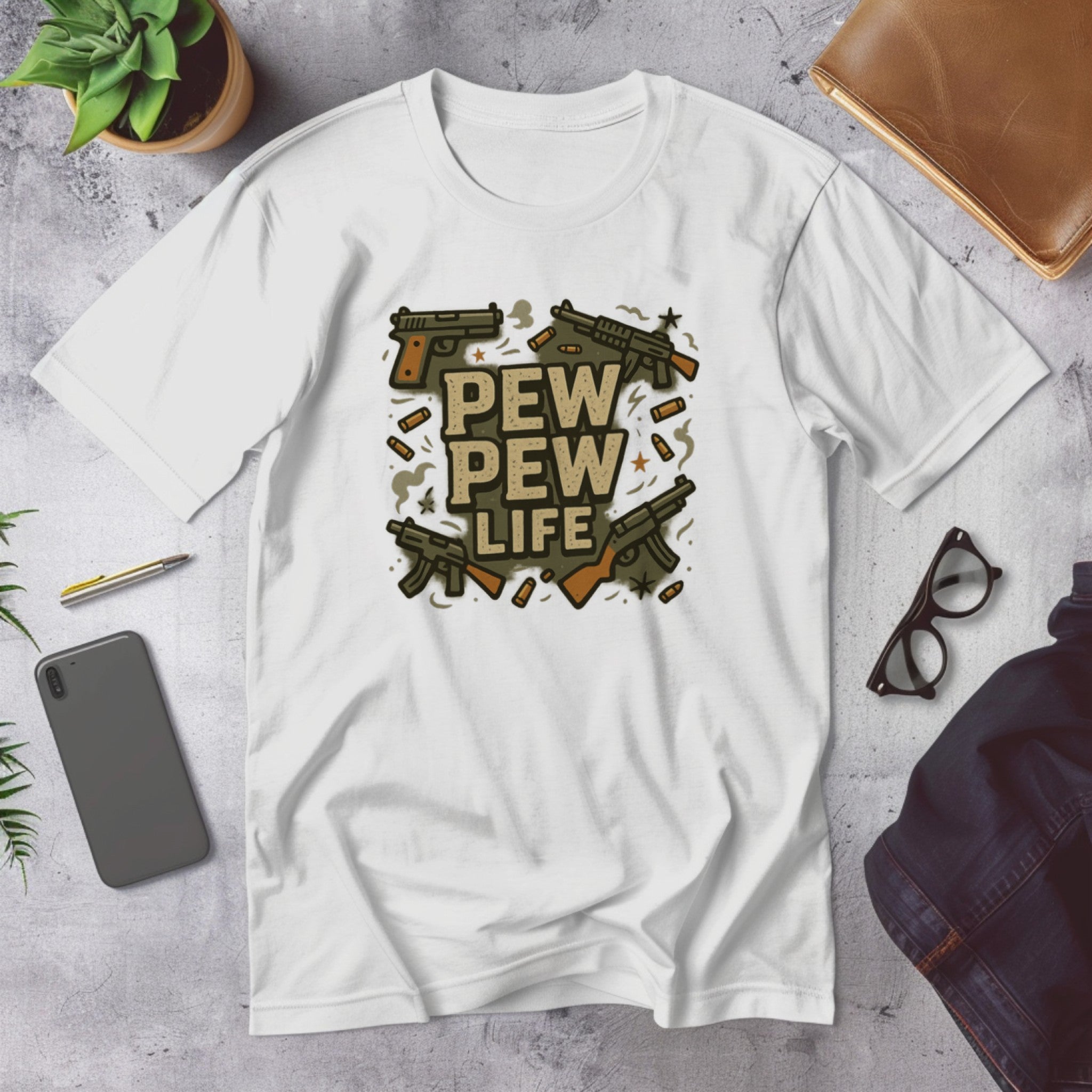 Pew Pew Life Unisex Classic Tee – Bold Graphic T-Shirt for Everyday Wear