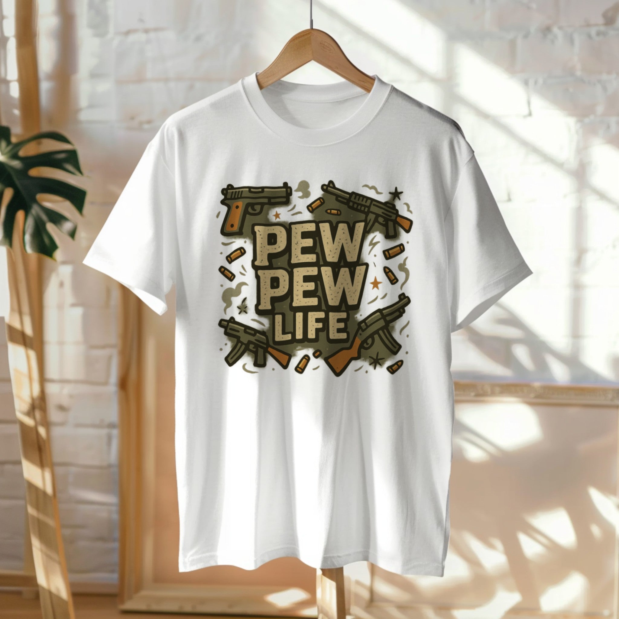 Pew Pew Life Unisex Classic Tee – Bold Graphic T-Shirt for Everyday Wear
