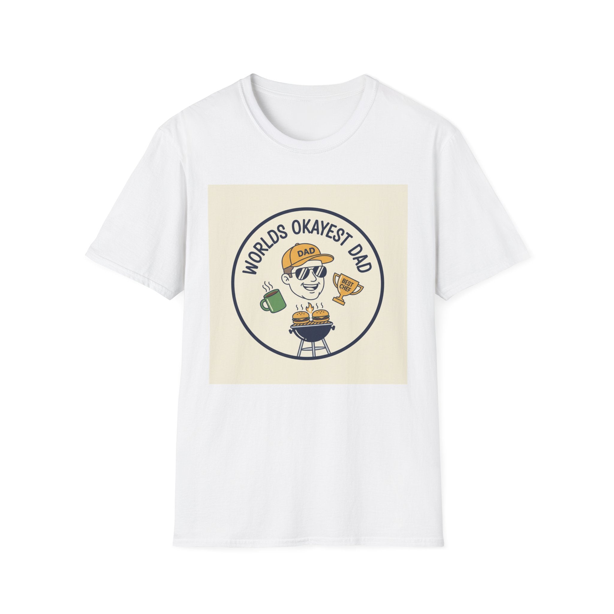 Fathers Day Gift: Worlds Okayest Dad T-Shirt for Men