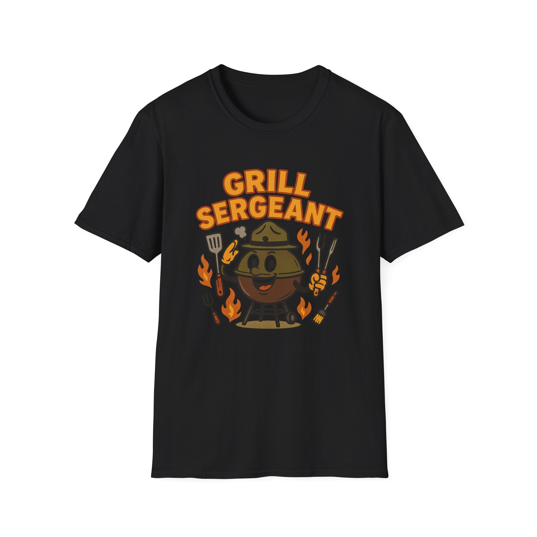 Fathers Day Gift Grill Sergeant BBQ Graphic T-Shirt for Outdoor Cooking