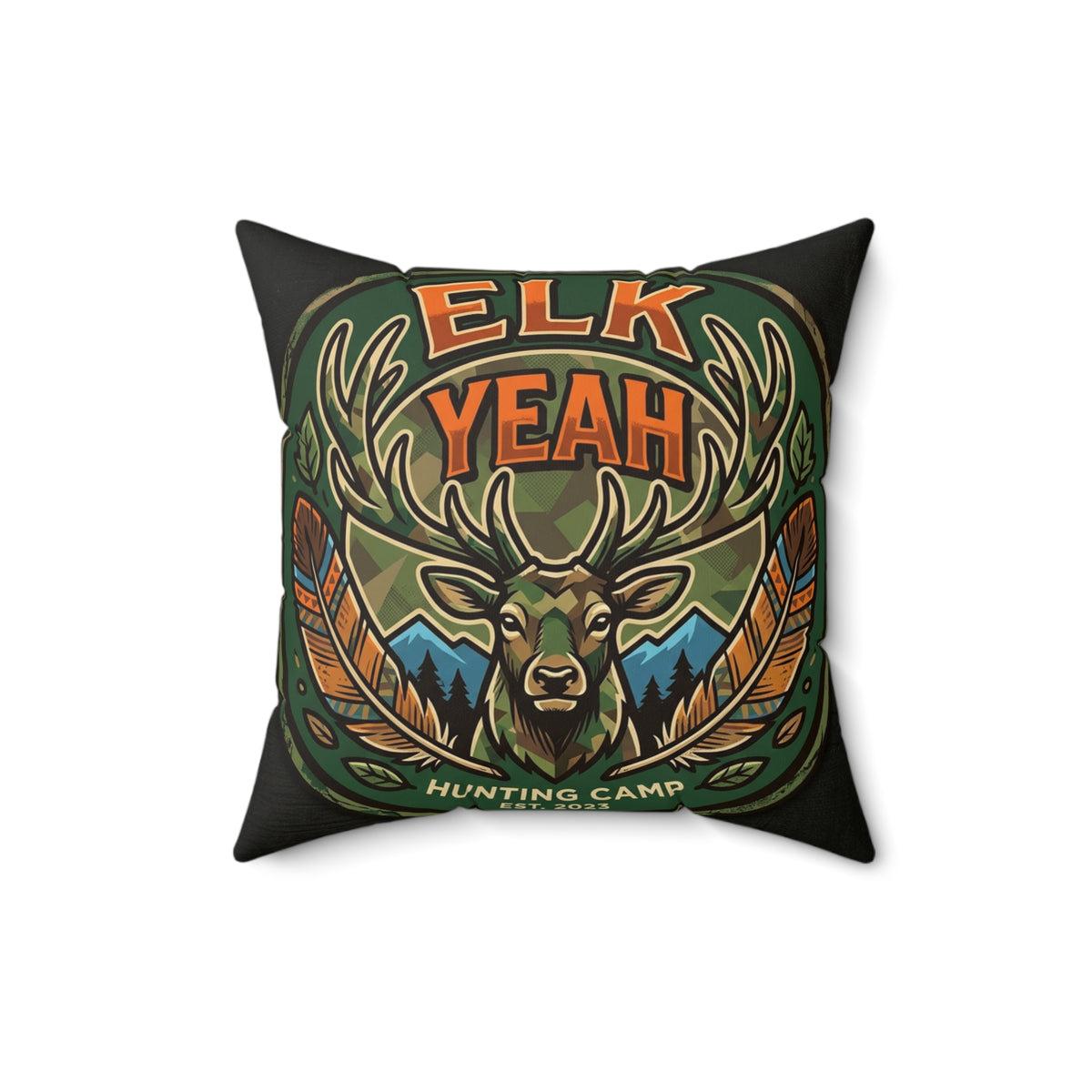 Hunters Elk Yeah Pillow Rustic Home Decor for Outdoors Enthusiasts