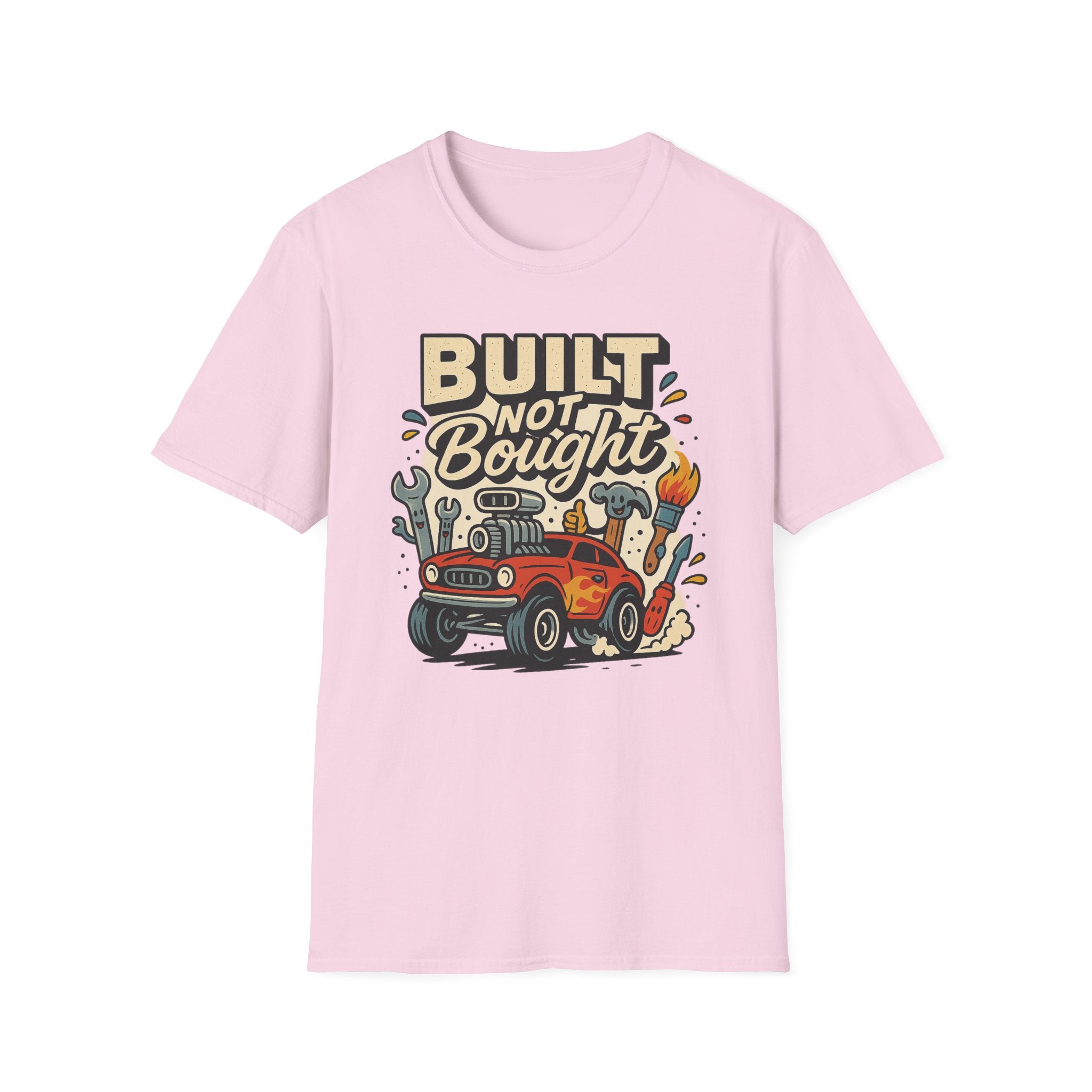 Gift for Car Guy Built Not Bought T-Shirt Motivational Car Enthusiast Tee