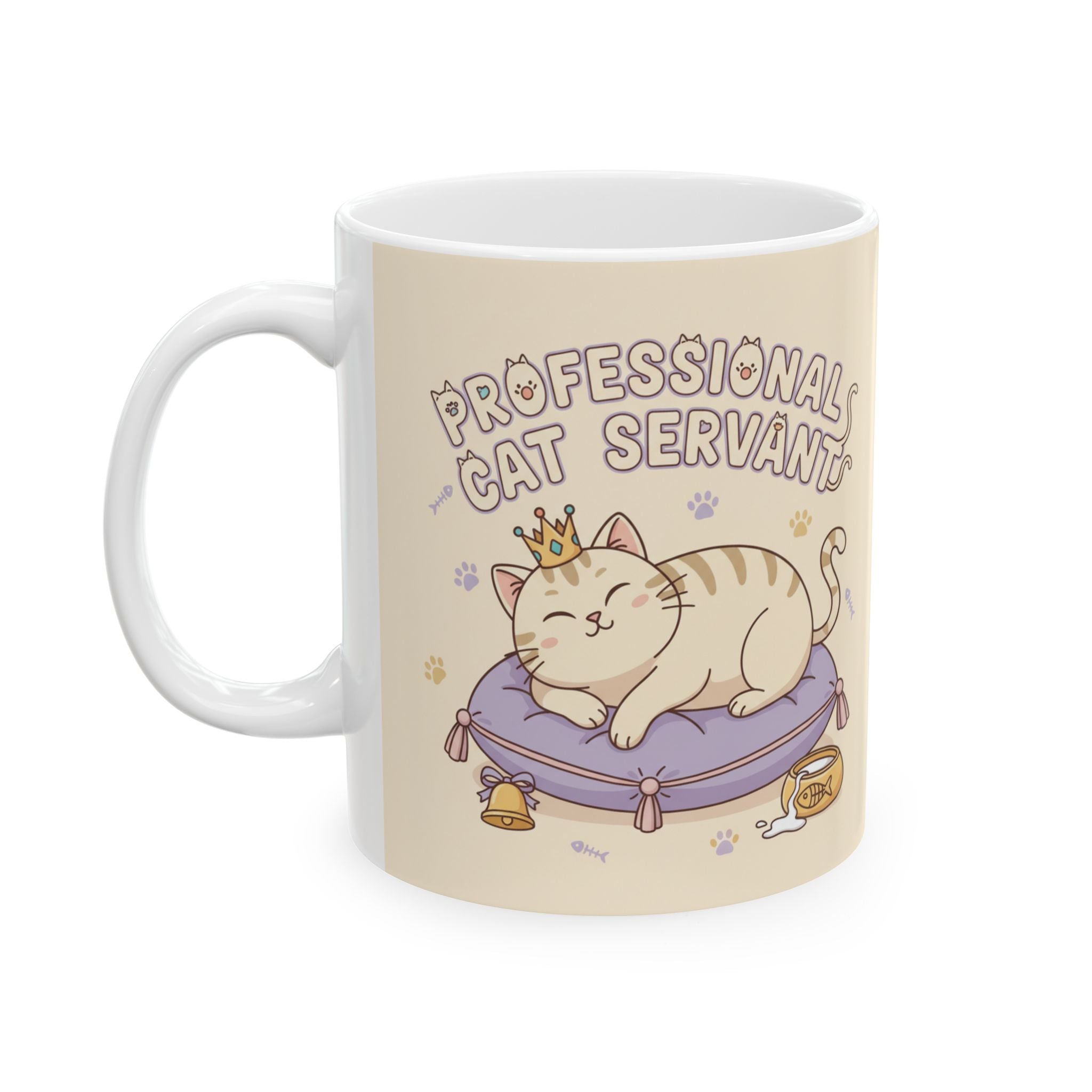 Gift for Cat Person Ceramic Mug with Professional Cat Servant Design 11oz