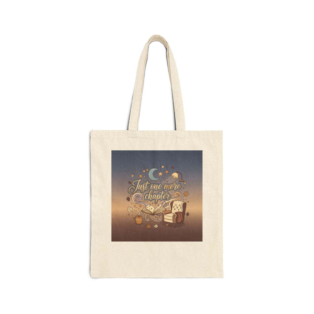 Gift for Book Lover Just One More Chapter Canvas Tote Bag for Avid Readers