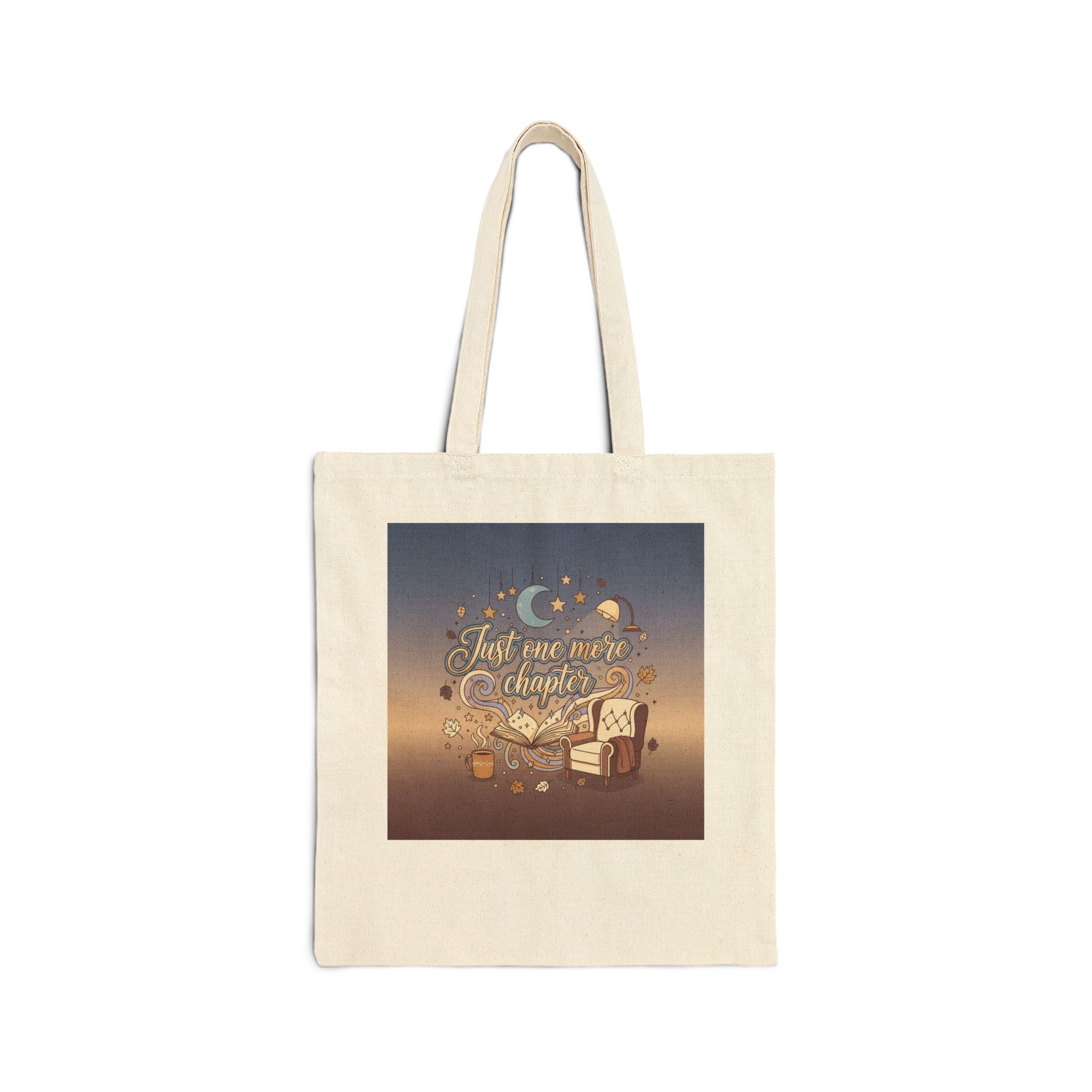 Gift for Book Lover Just One More Chapter Canvas Tote Bag for Avid Readers