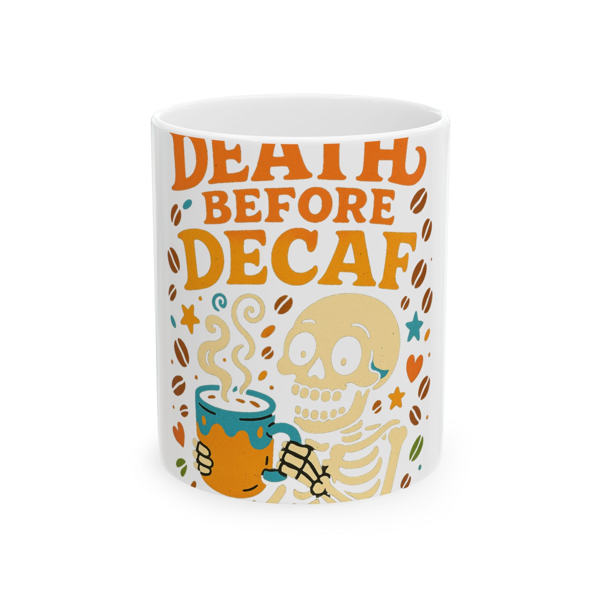 Gift for Coffee Lover Death Before Decaf Mug Unique Funny Coffee Mug