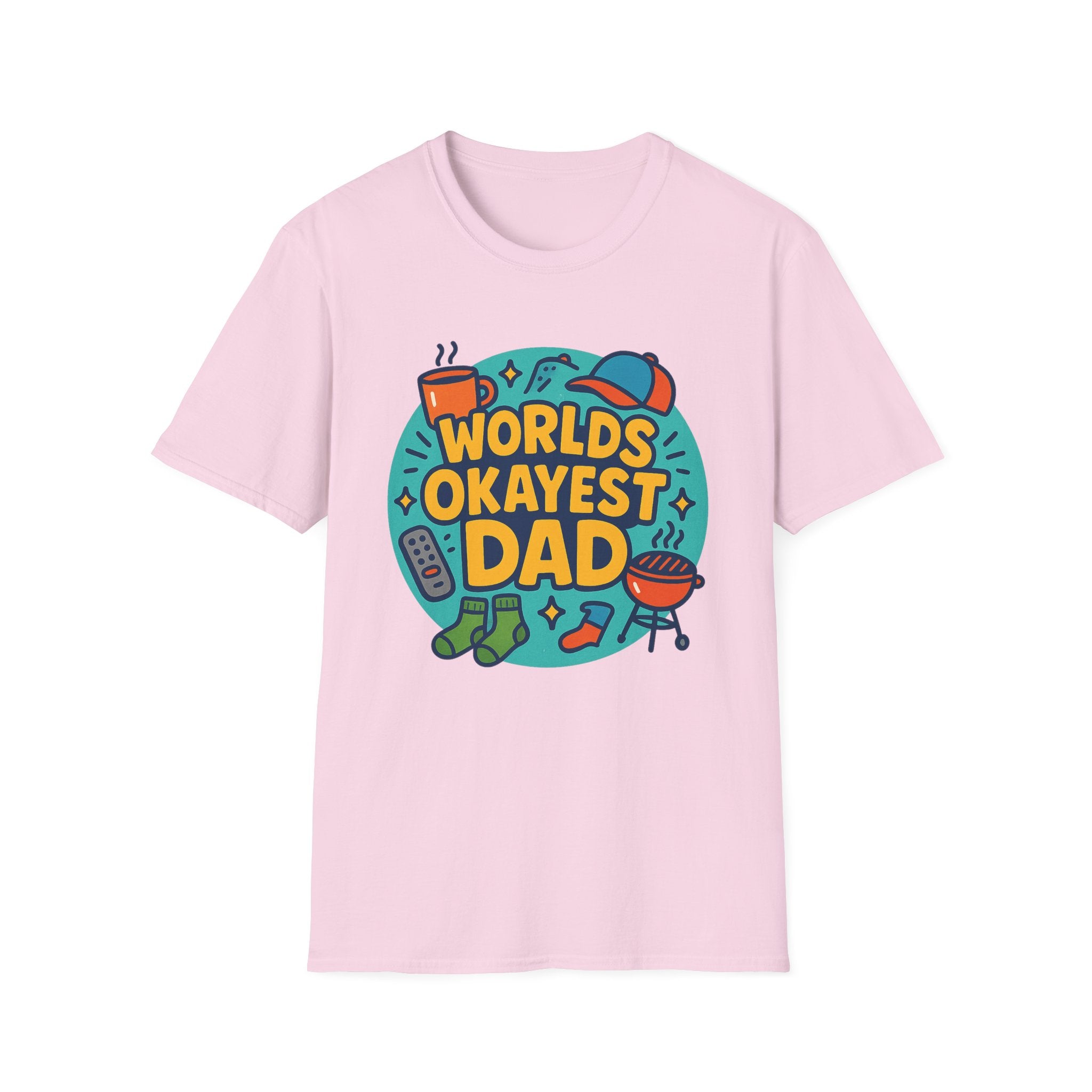 Fathers Day Gift Humorous Worlds Okayest Dad Shirt Funny Tshirt for Dad