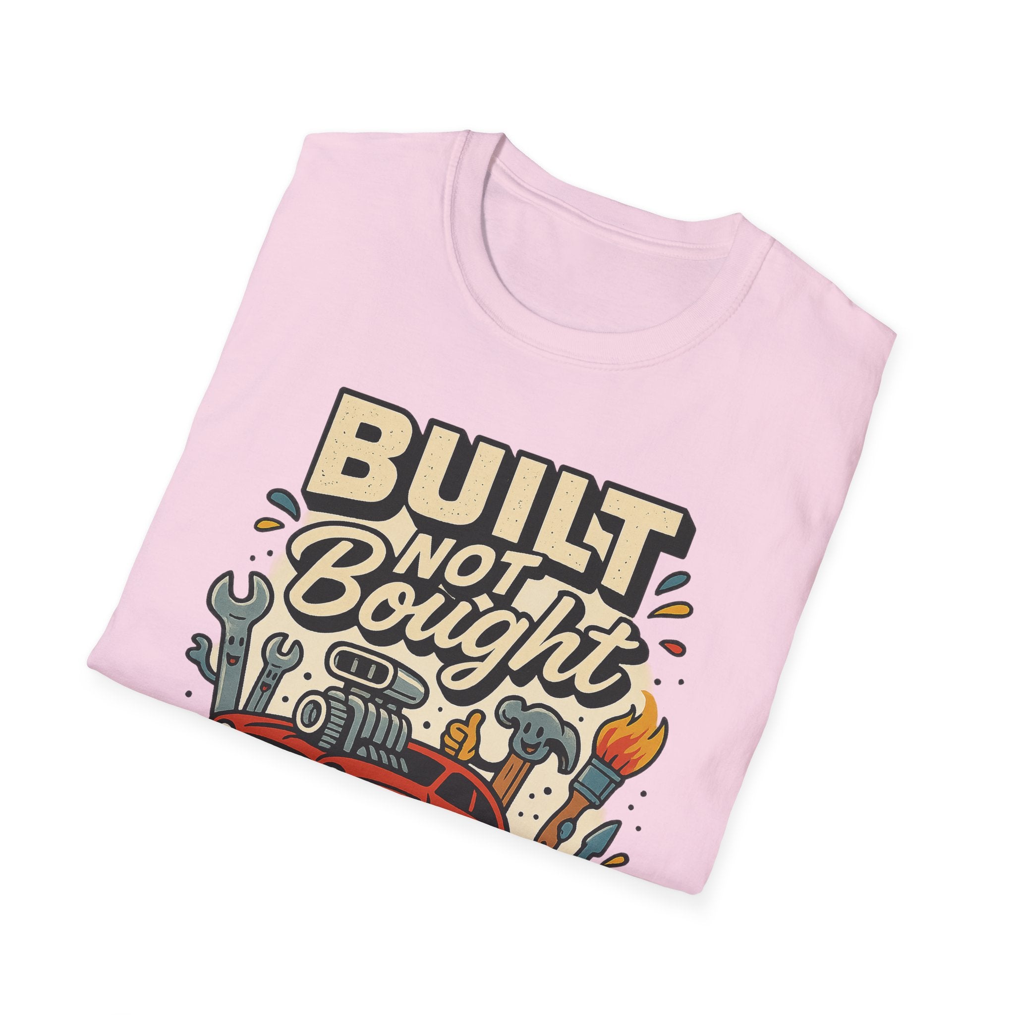 Gift for Car Guy Built Not Bought T-Shirt Motivational Car Enthusiast Tee