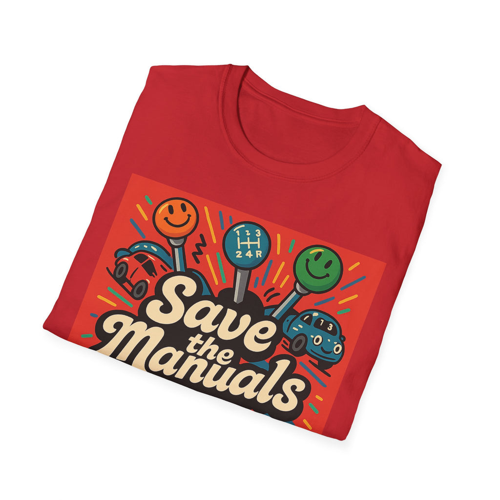 Gift for Car Guy Save the Manuals T-Shirt for Auto Enthusiasts