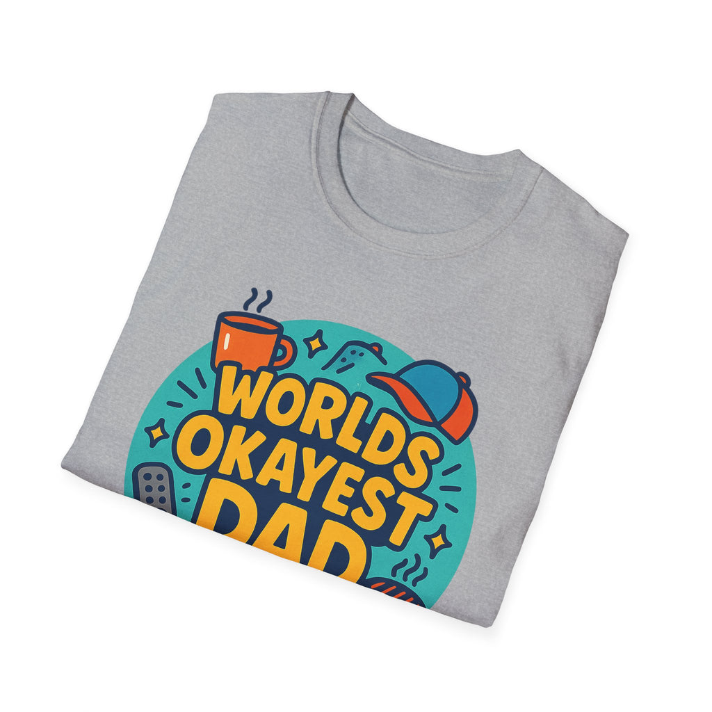 Fathers Day Gift Humorous Worlds Okayest Dad Shirt Funny Tshirt for Dad