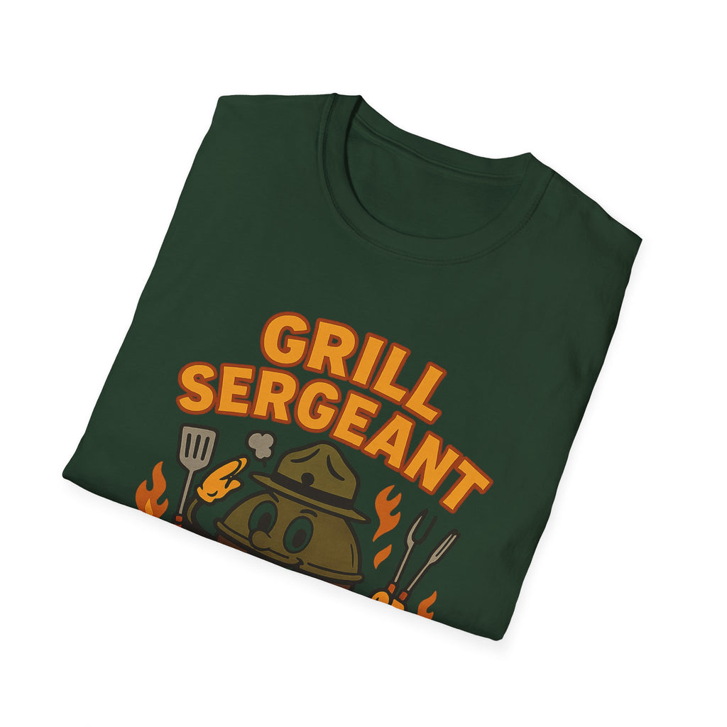 Fathers Day Gift Grill Sergeant BBQ Graphic T-Shirt for Outdoor Cooking