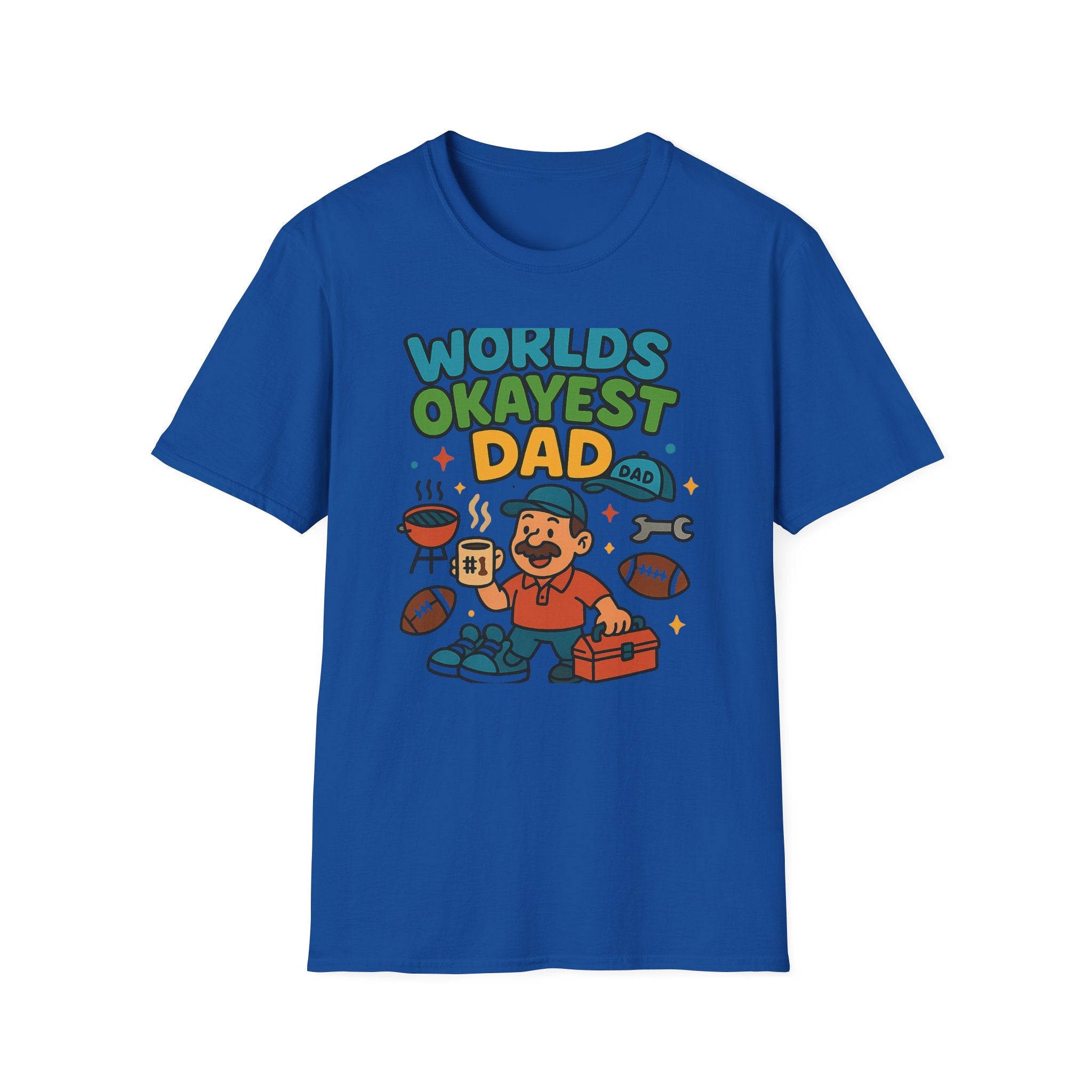 Fathers Day Gift Worlds Okayest Dad T-Shirt Funny Dad Tee