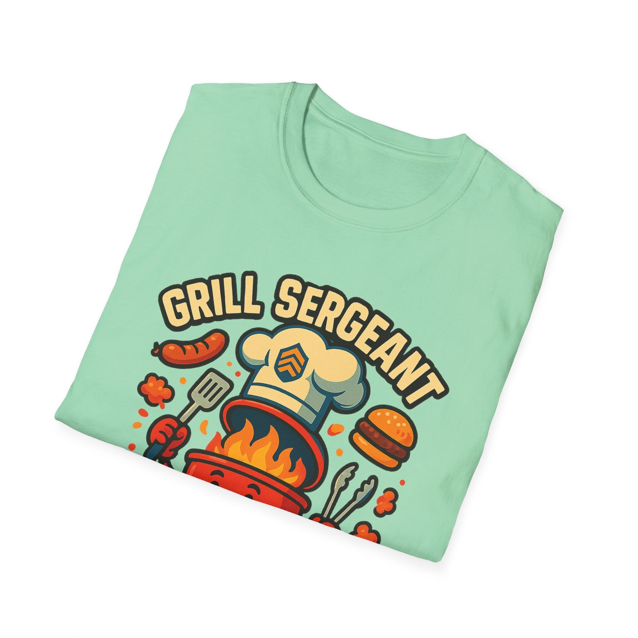 Fathers Day Gift Grill Sergeant T-Shirt Funny BBQ Dad Tee