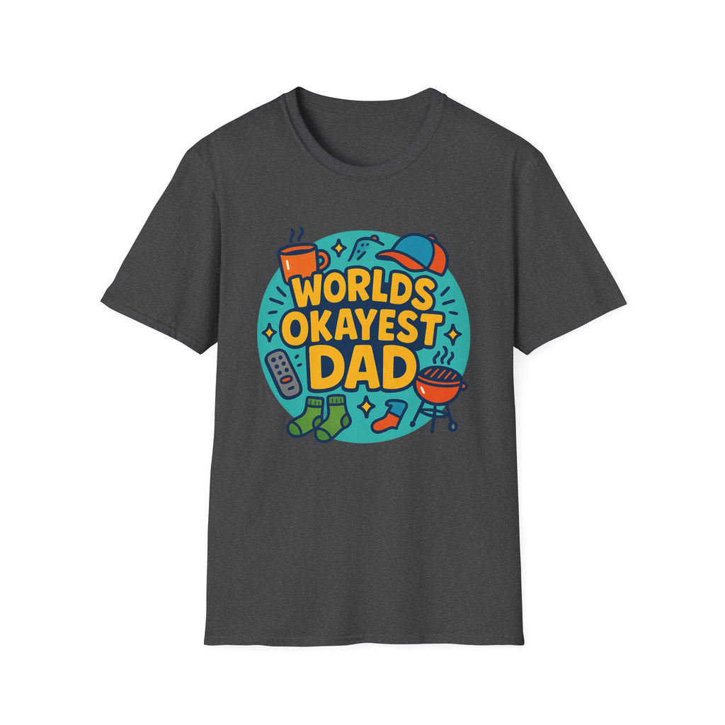 Fathers Day Gift Humorous Worlds Okayest Dad Shirt Funny Tshirt for Dad