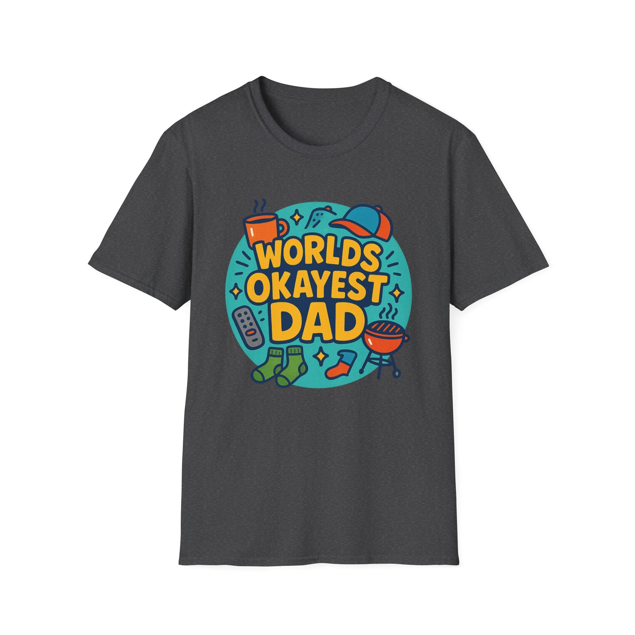 Fathers Day Gift Humorous Worlds Okayest Dad Shirt Funny Tshirt for Dad