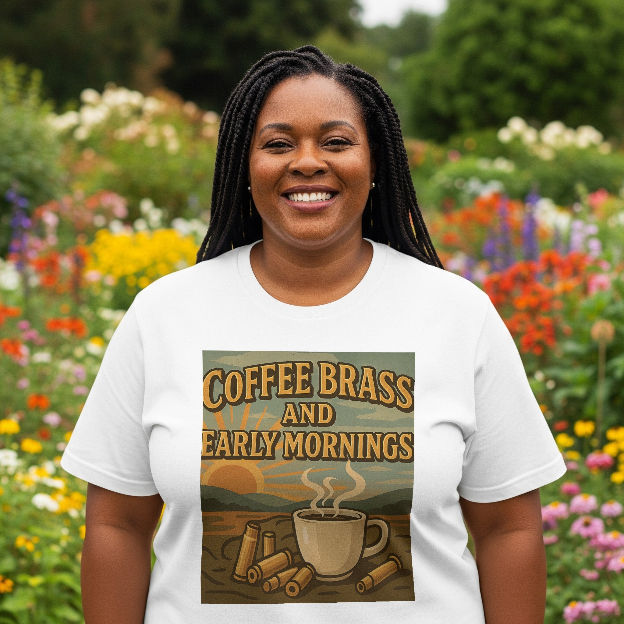 Coffee Brass and Early Mornings – Unisex Classic Tee – Rustic Coffee Graphic T-Shirt