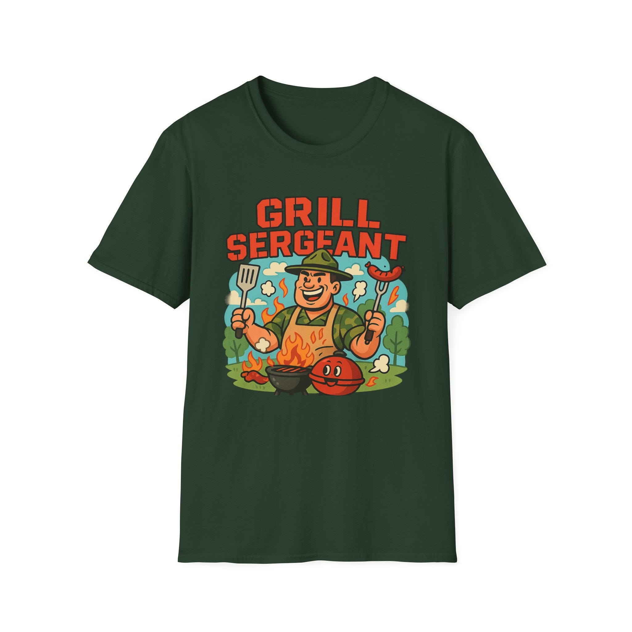 Fathers Day Gift Grill Sergeant T-Shirt BBQ Dad Humor Tee