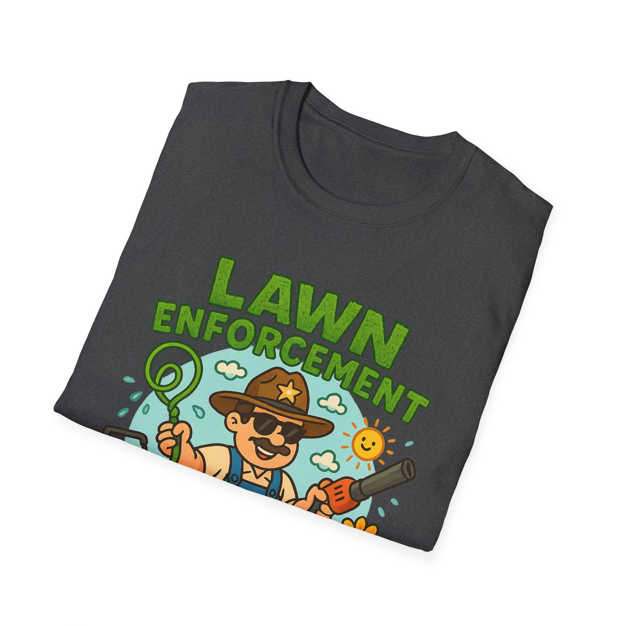 Fathers Day Gift Lawn Enforcement T-Shirt Funny Dad Humor Tee