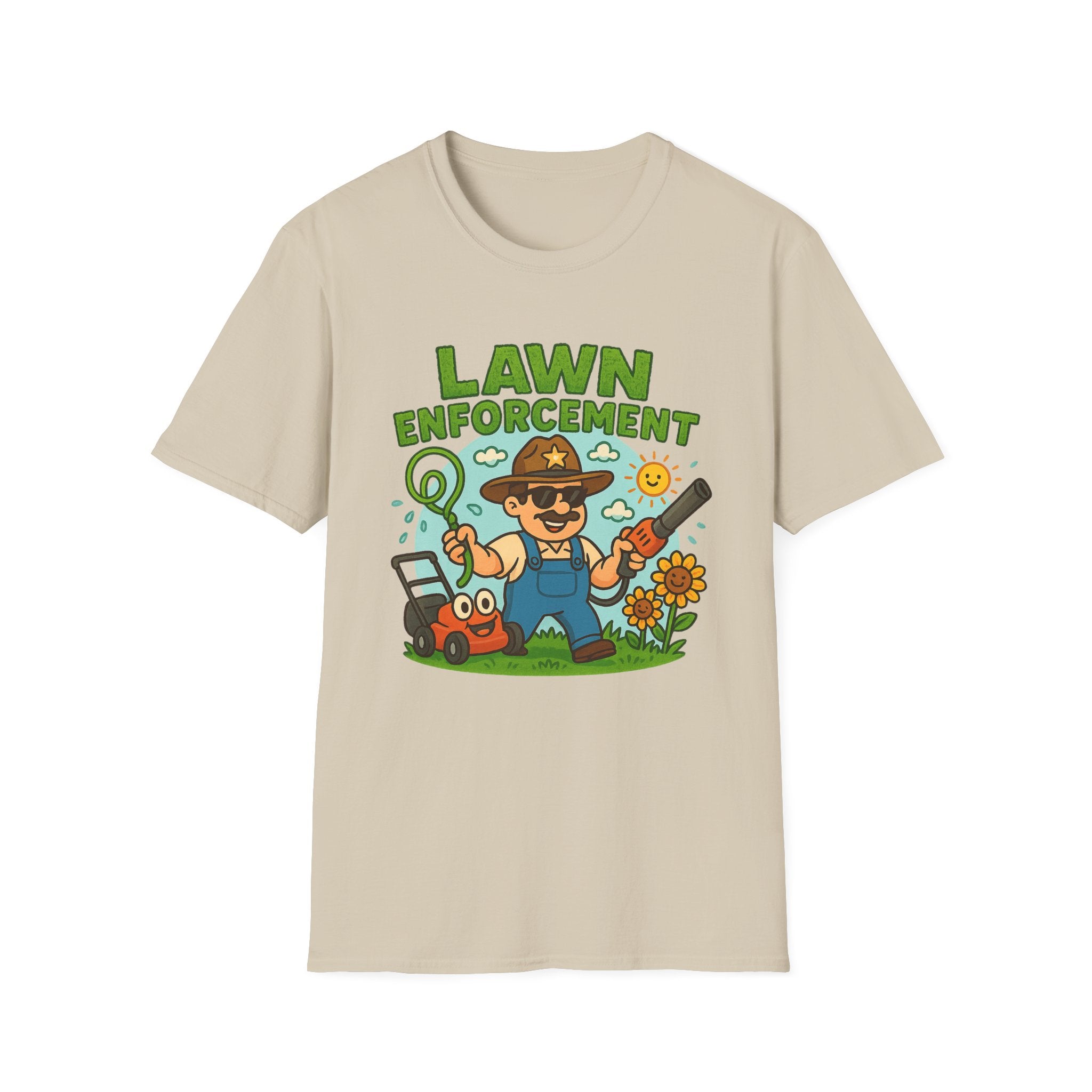 Fathers Day Gift Lawn Enforcement T-Shirt Funny Dad Humor Tee