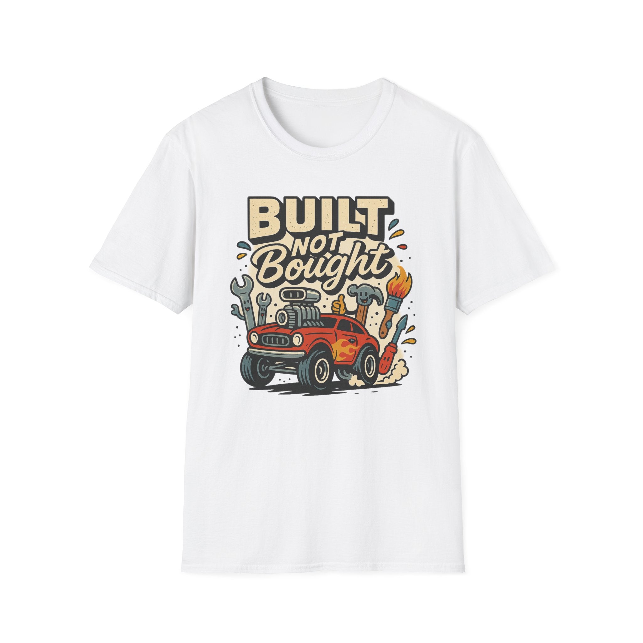 Gift for Car Guy Built Not Bought T-Shirt Motivational Car Enthusiast Tee