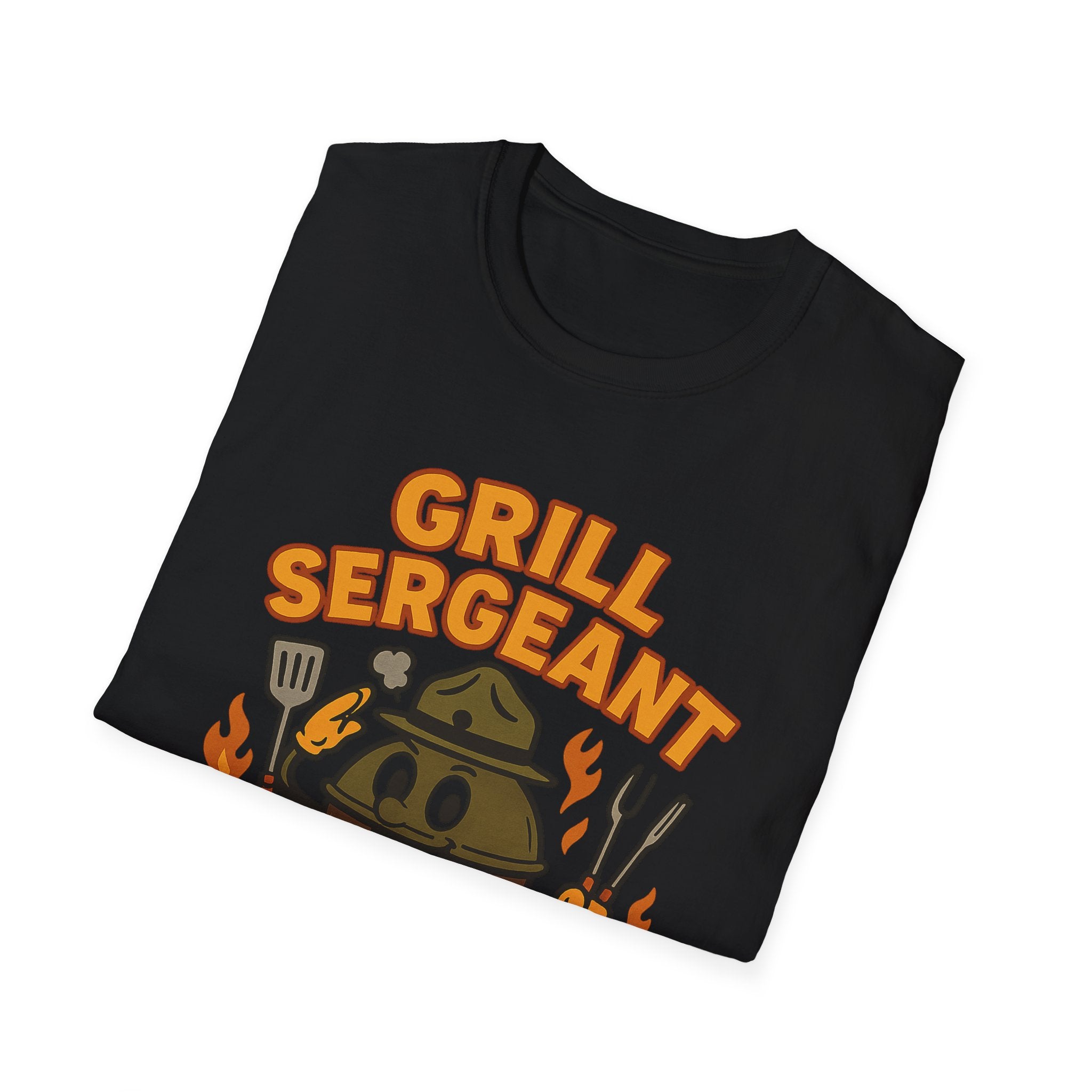 Fathers Day Gift Grill Sergeant BBQ Graphic T-Shirt for Outdoor Cooking