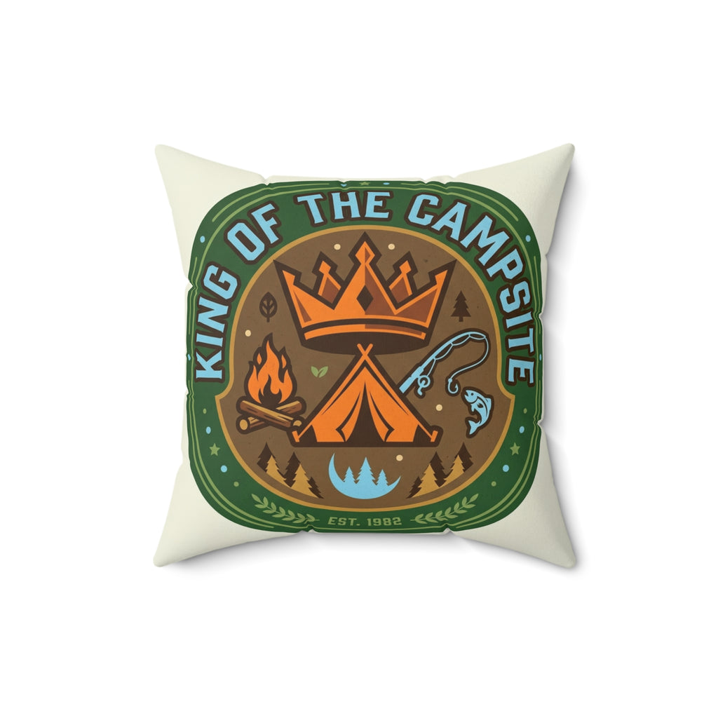 Camping for men King Of The Campsite Pillow Outdoor Home Decor