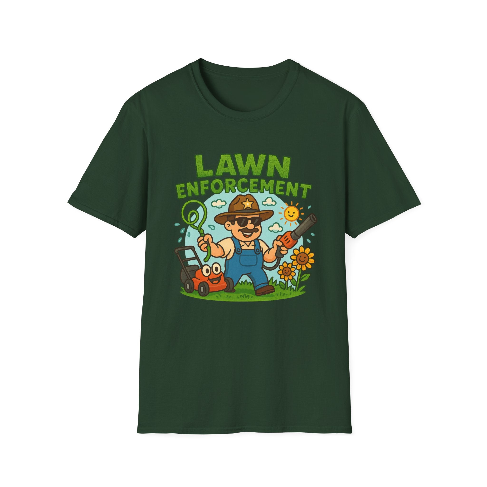Fathers Day Gift Lawn Enforcement T-Shirt Funny Dad Humor Tee