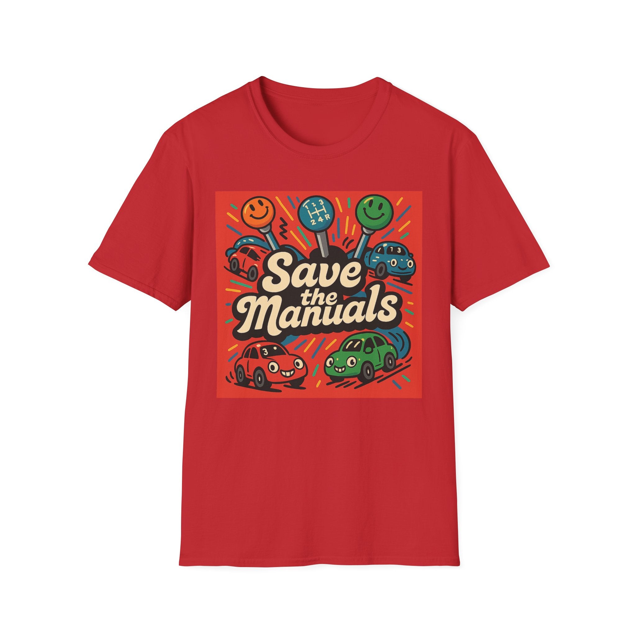 Gift for Car Guy Save the Manuals T-Shirt for Auto Enthusiasts