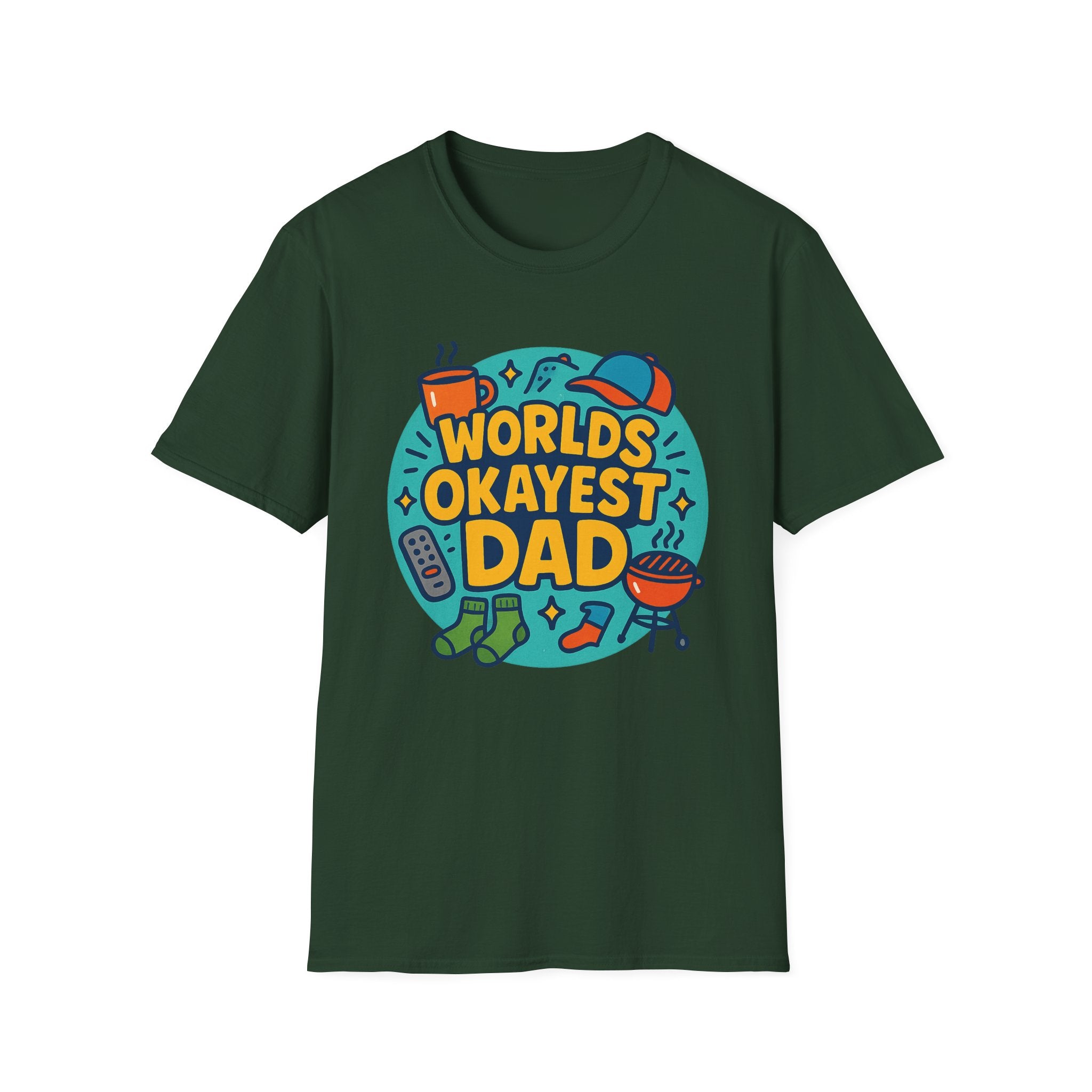 Fathers Day Gift Humorous Worlds Okayest Dad Shirt Funny Tshirt for Dad
