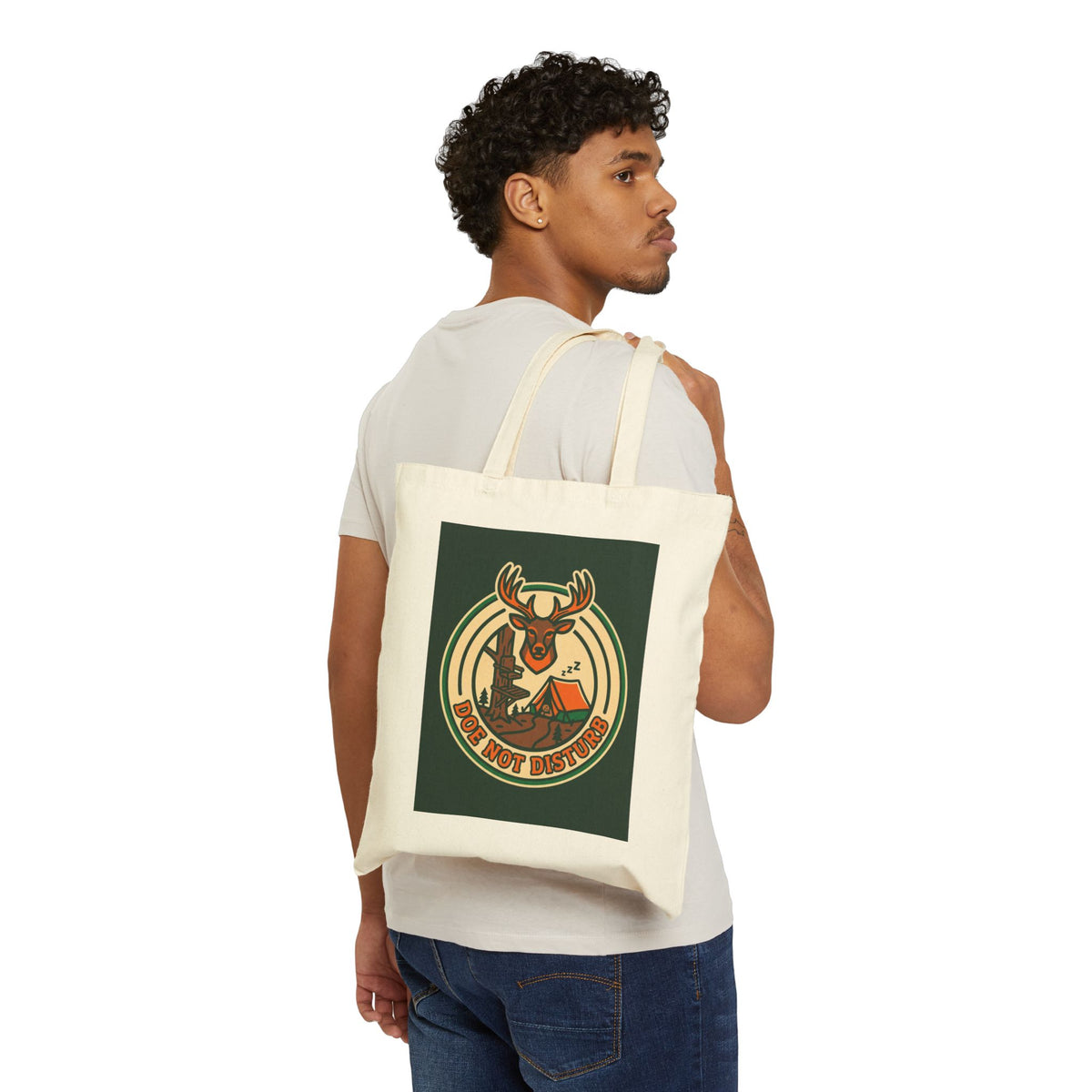 Hunters Doe Not Disturb Canvas Tote Bag For Nature Enthusiasts