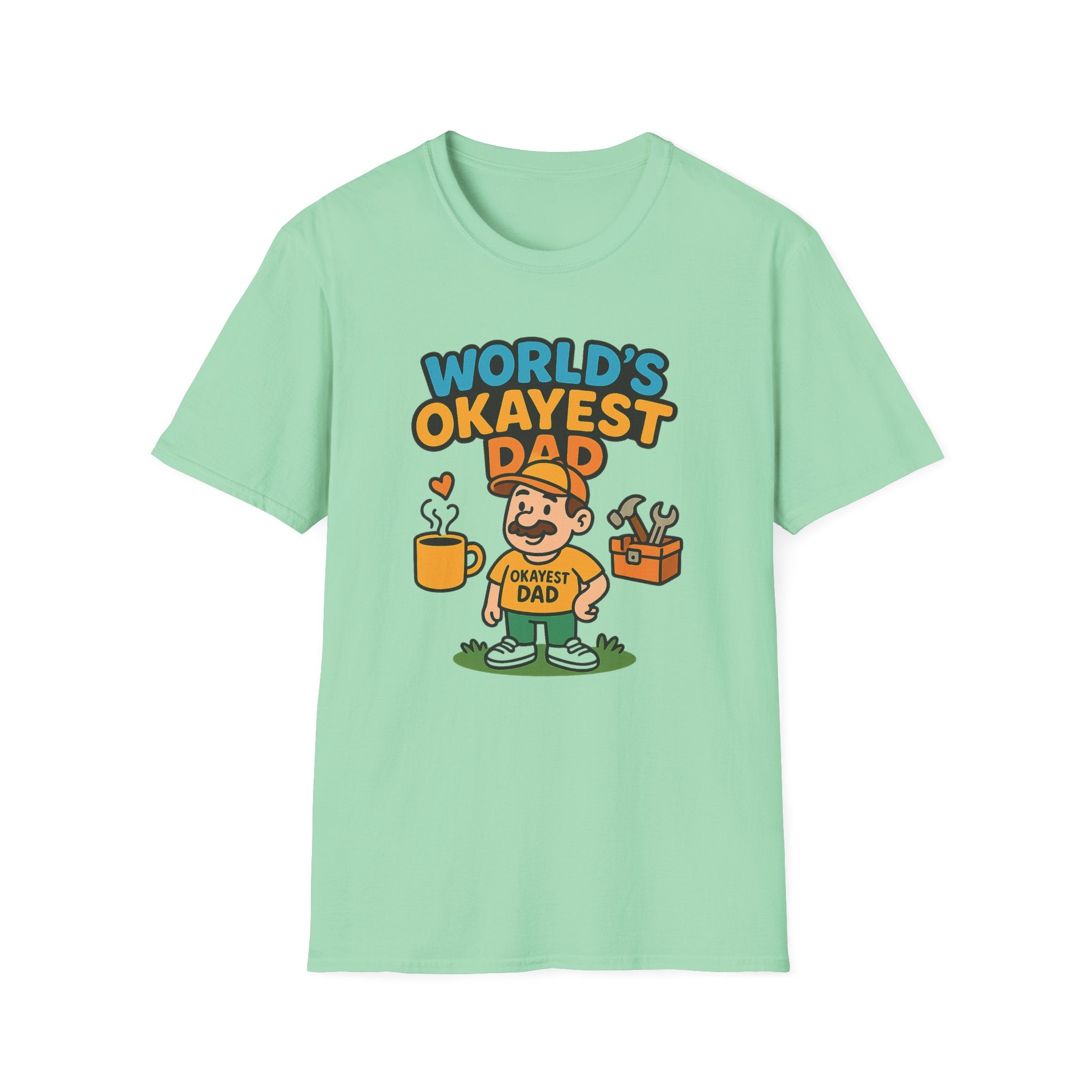 Fathers Day Gift Worlds Okayest Dad Funny T-Shirt for Dad