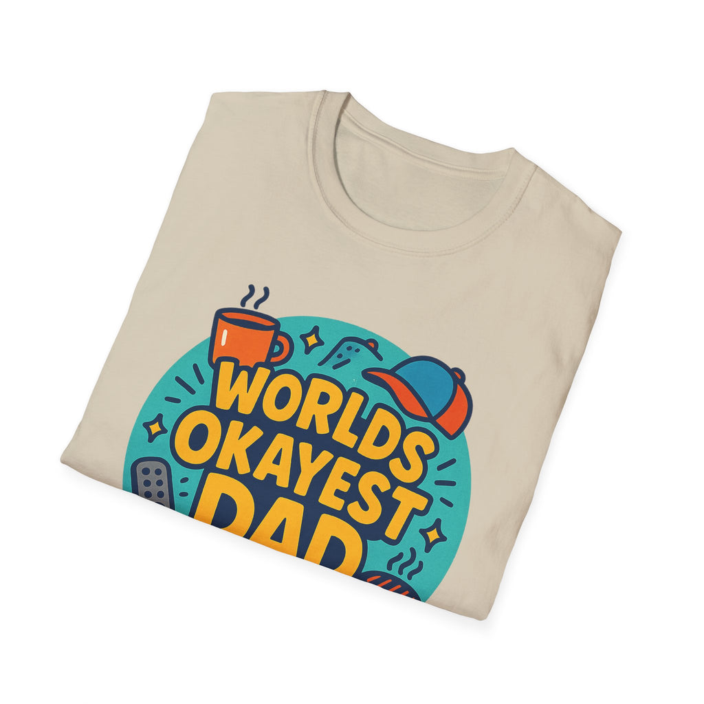 Fathers Day Gift Humorous Worlds Okayest Dad Shirt Funny Tshirt for Dad
